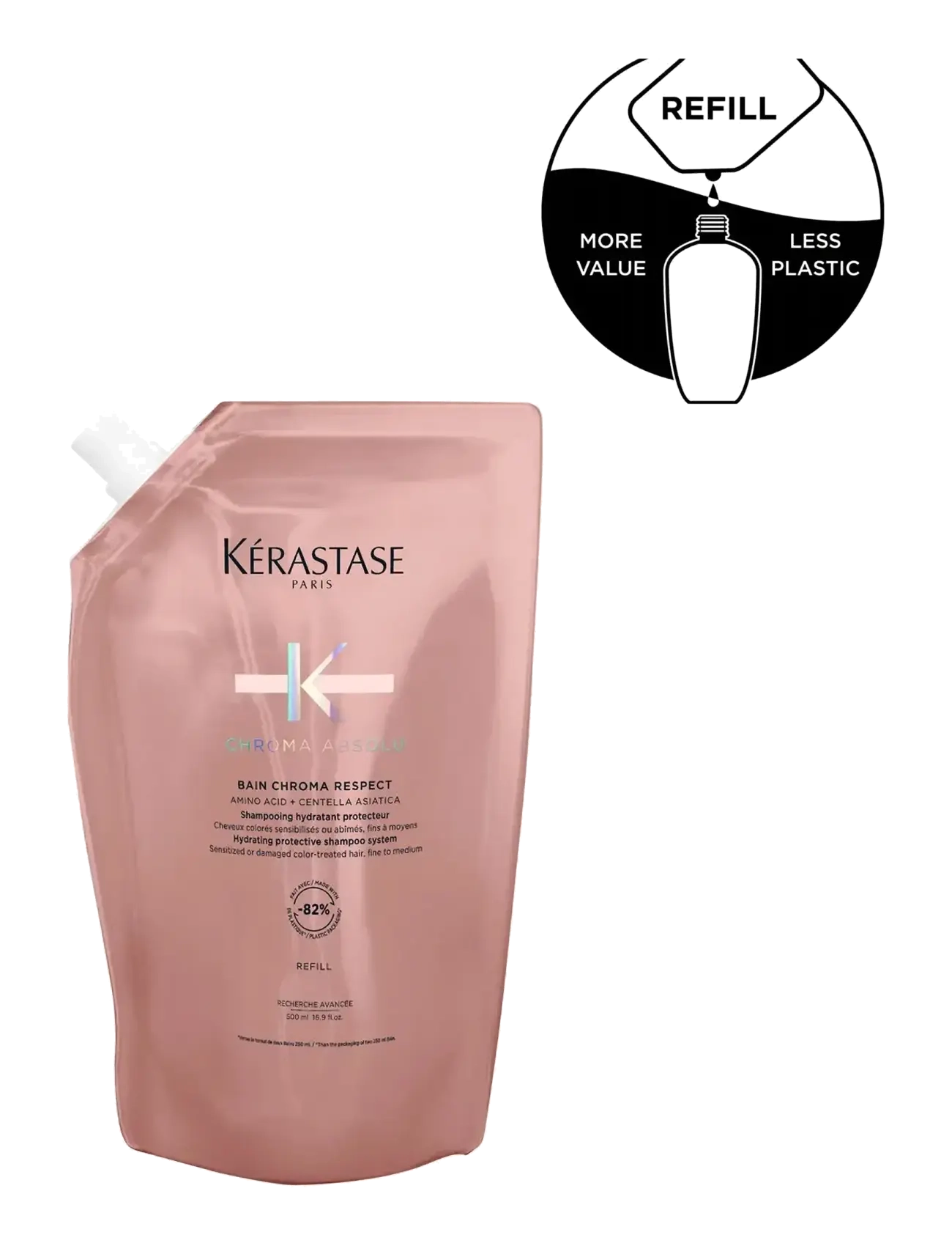 Kérastase - Kérastase Bain Chroma Respect Shampoo 500 ml Refill - hiustenhoito - clear - 1