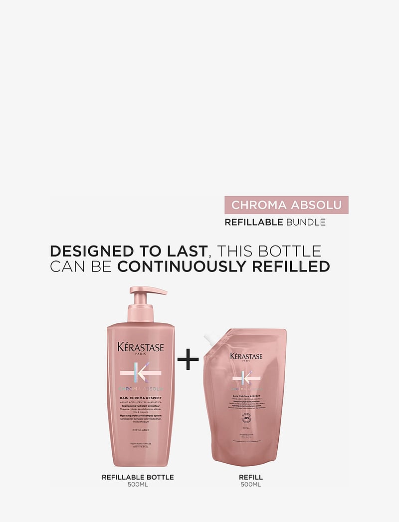 Kérastase - Kérastase Bain Chroma Respect Shampoo 500ml Refill - Áfyllingar fyrir hárvörur - clear - 3