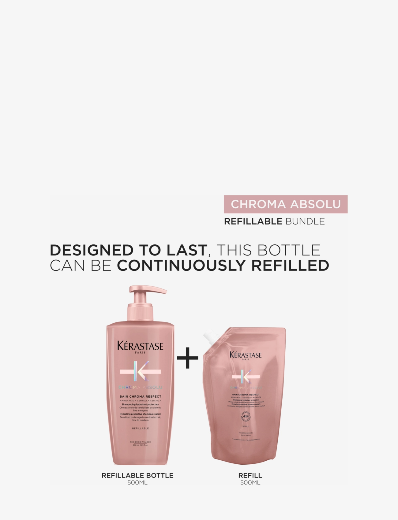 Kérastase - Kérastase Bain Chroma Respect Shampoo 500 ml Refill - hiustenhoito - clear - 3