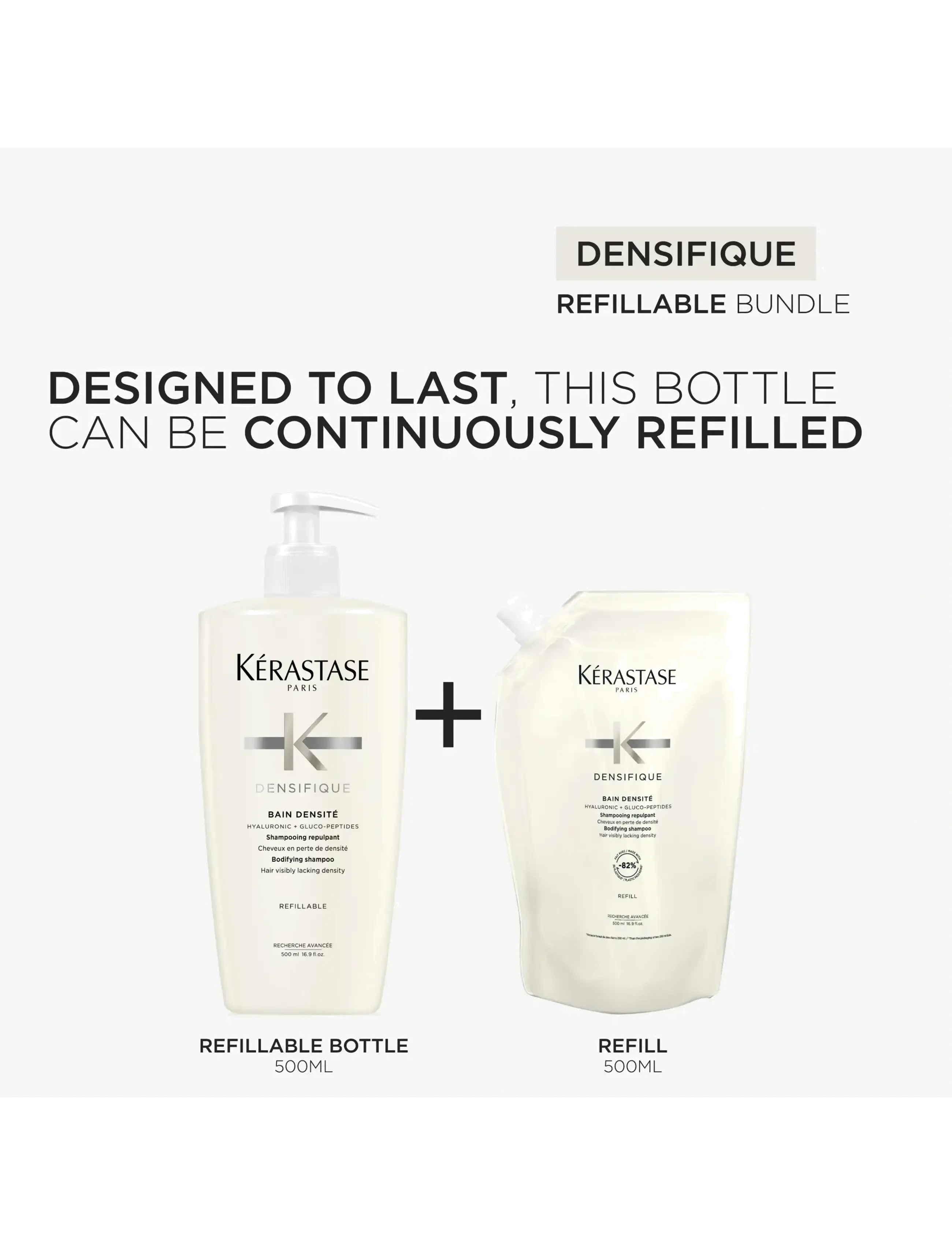 Kérastase - Kérastase Densifique Bain Densité Shampoo 500 ml Refill - laveste priser - clear - 2