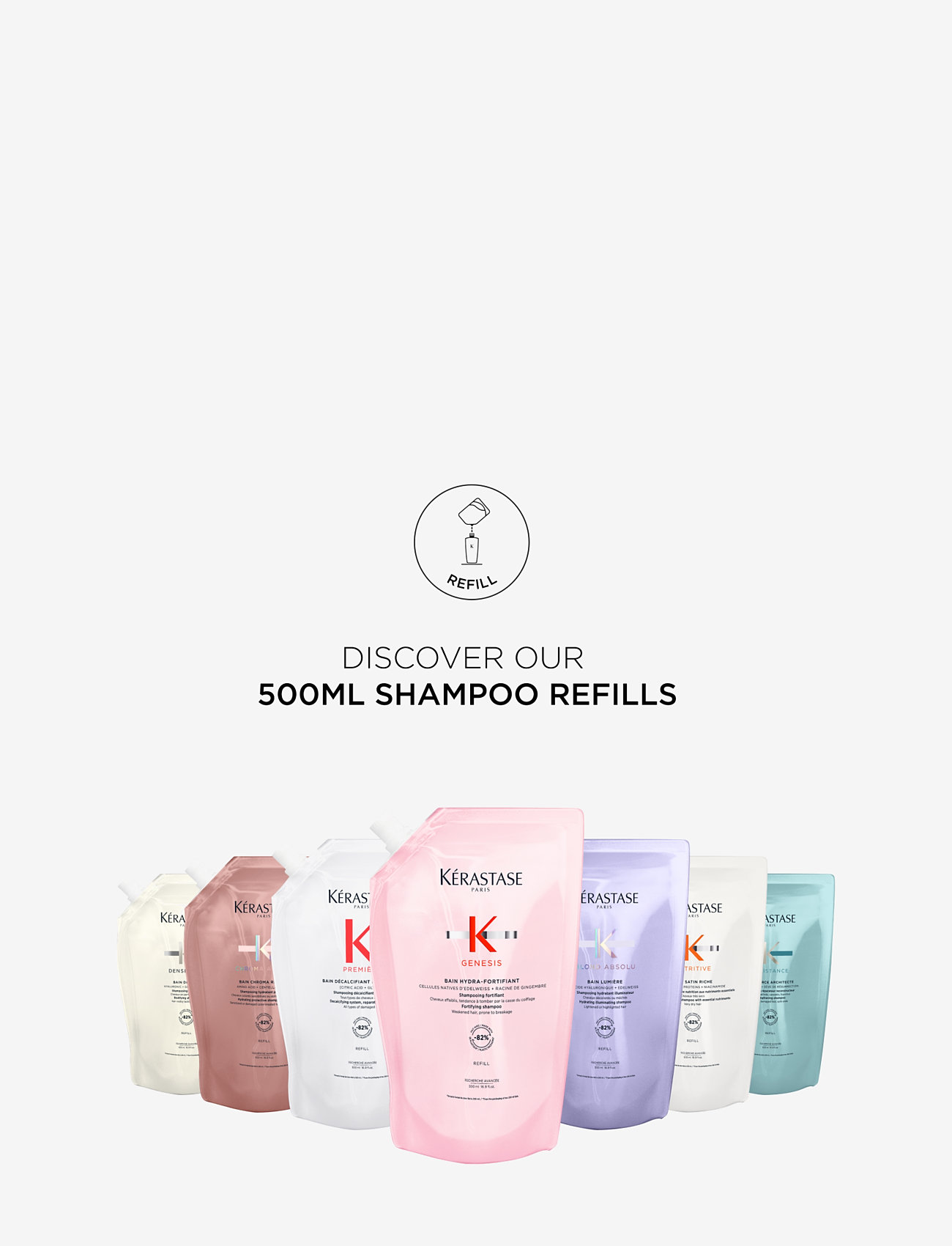 Kérastase - Kérastase Densifique Bain Densité Shampoo 500 ml Refill - hårvård refill - clear - 5