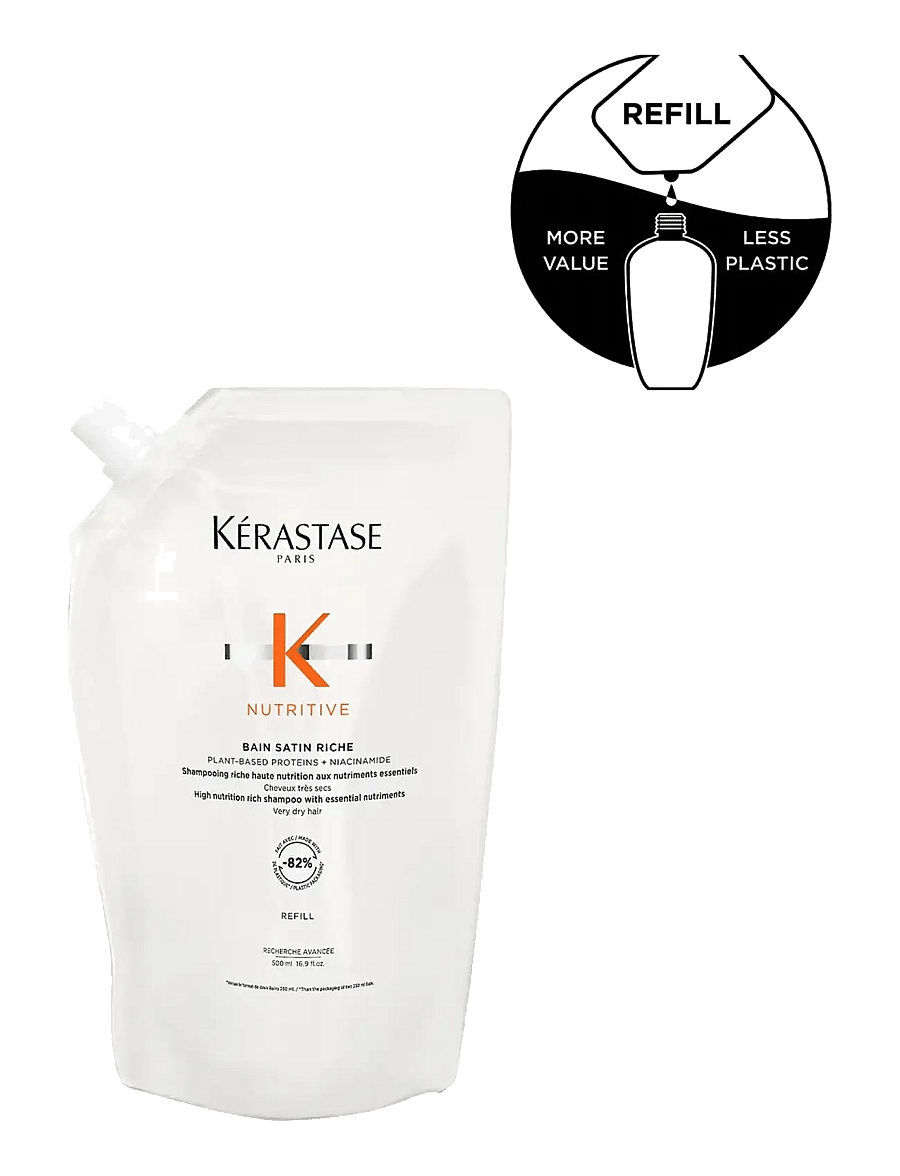 Kérastase - Kérastase Nutritive Bain Riche Shampoo 500 ml Refill - refill til hårpleje - clear - 1