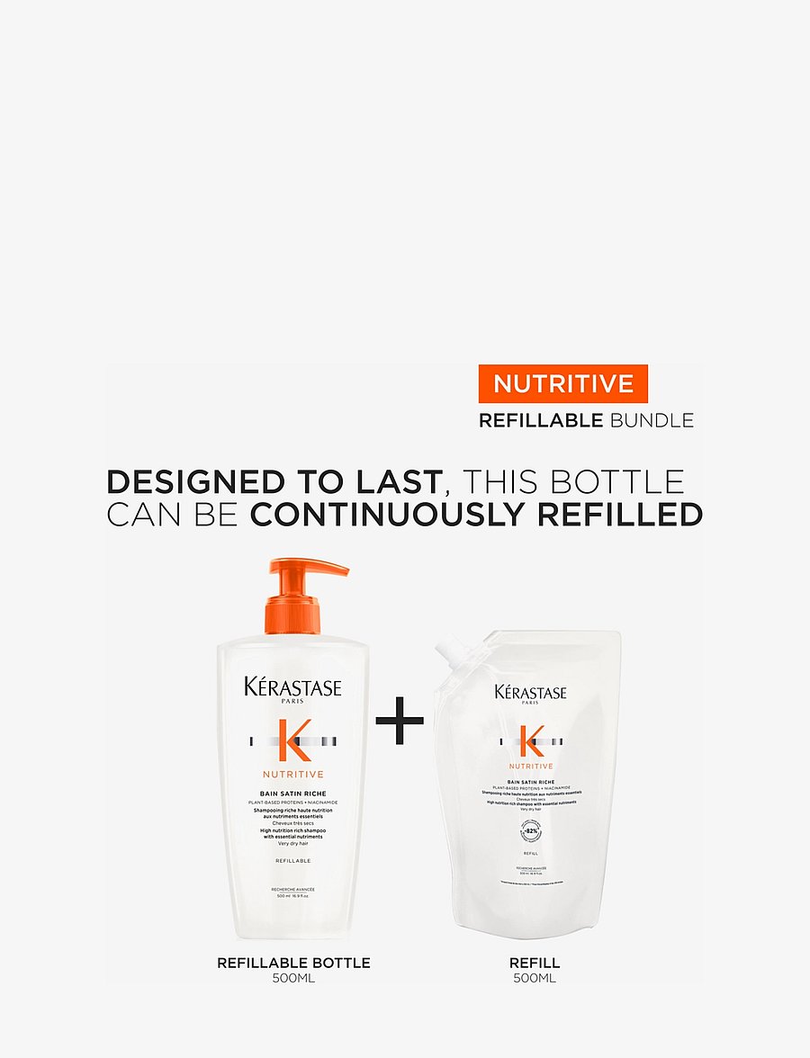 Kérastase - Kérastase Nutritive Bain Riche Shampoo 500 ml Refill - refill til hårpleje - clear - 3