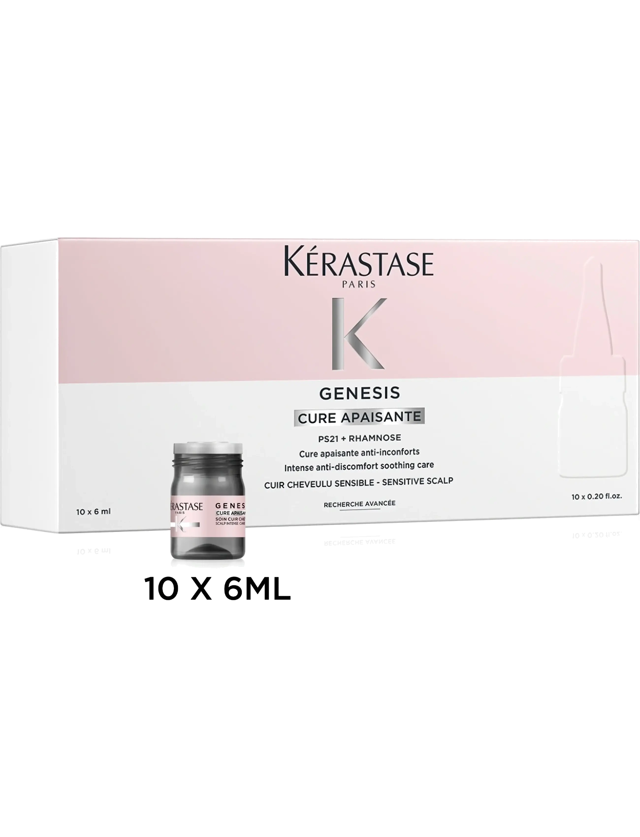 Kérastase - KÉRASTASE GENESIS CURES APAISANTE INTENSE ANTI-DISCOMFORT SOOTHING CARE FOR SENSITIVE SCALP 10-pack - hår - clear - 3