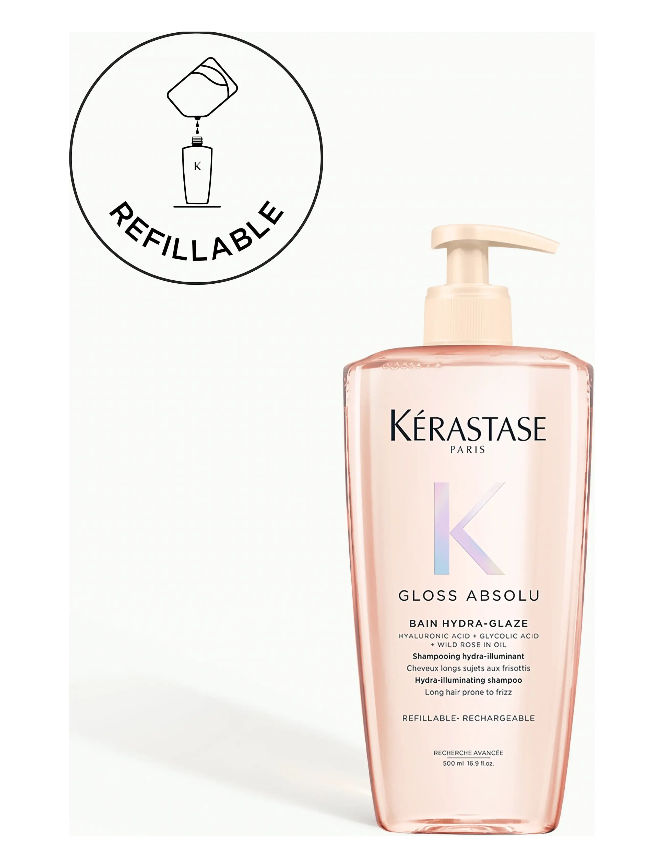 Kérastase - Kérastase Gloss Absolu Bain Hydra-Glaze Shampoo 500 ml - shampoo - clear - 2