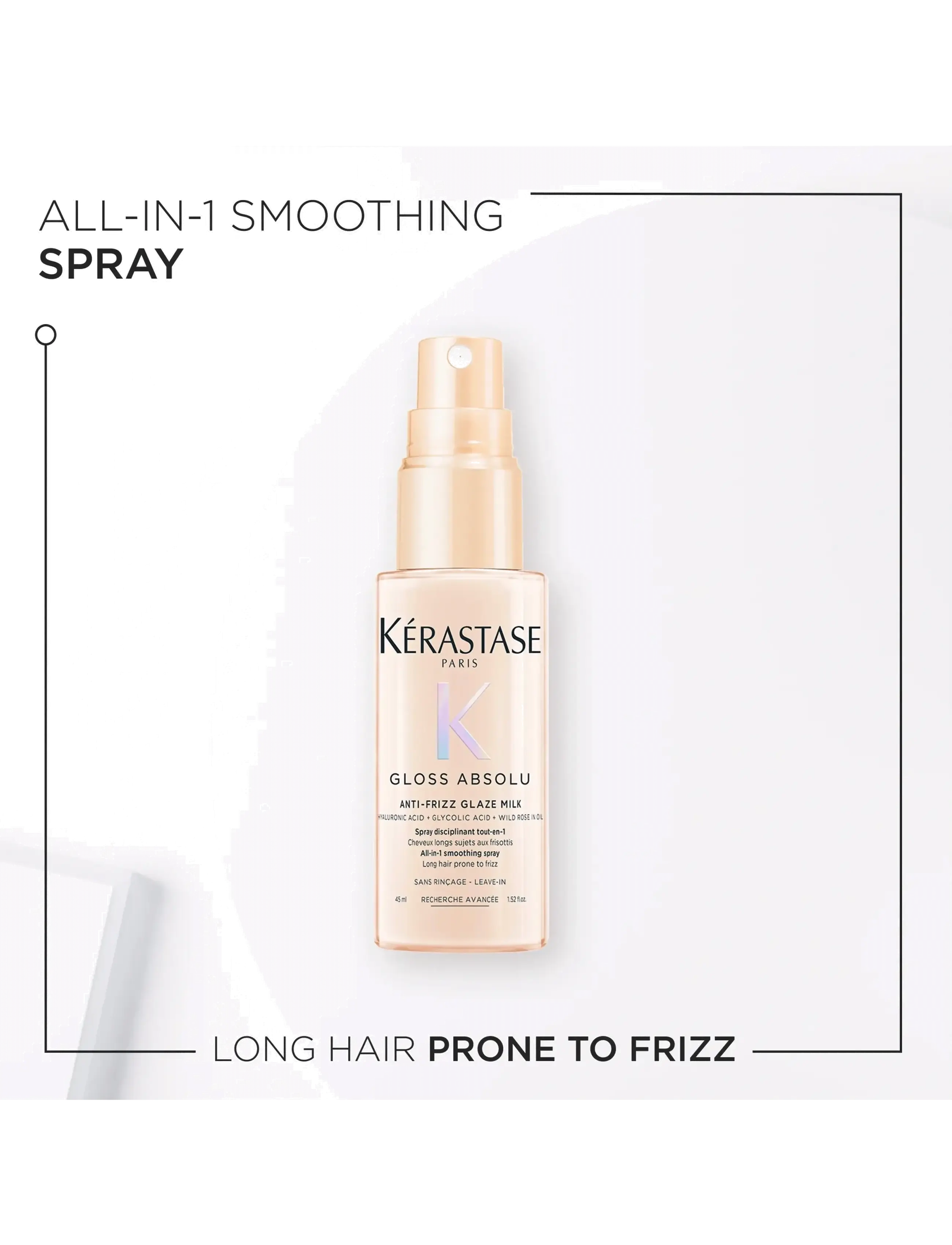 Kérastase - Kérastase Gloss Absolu Anti-Frizz Glaze Milk Heat Protection 45 ml Travel Size - hår - clear - 1