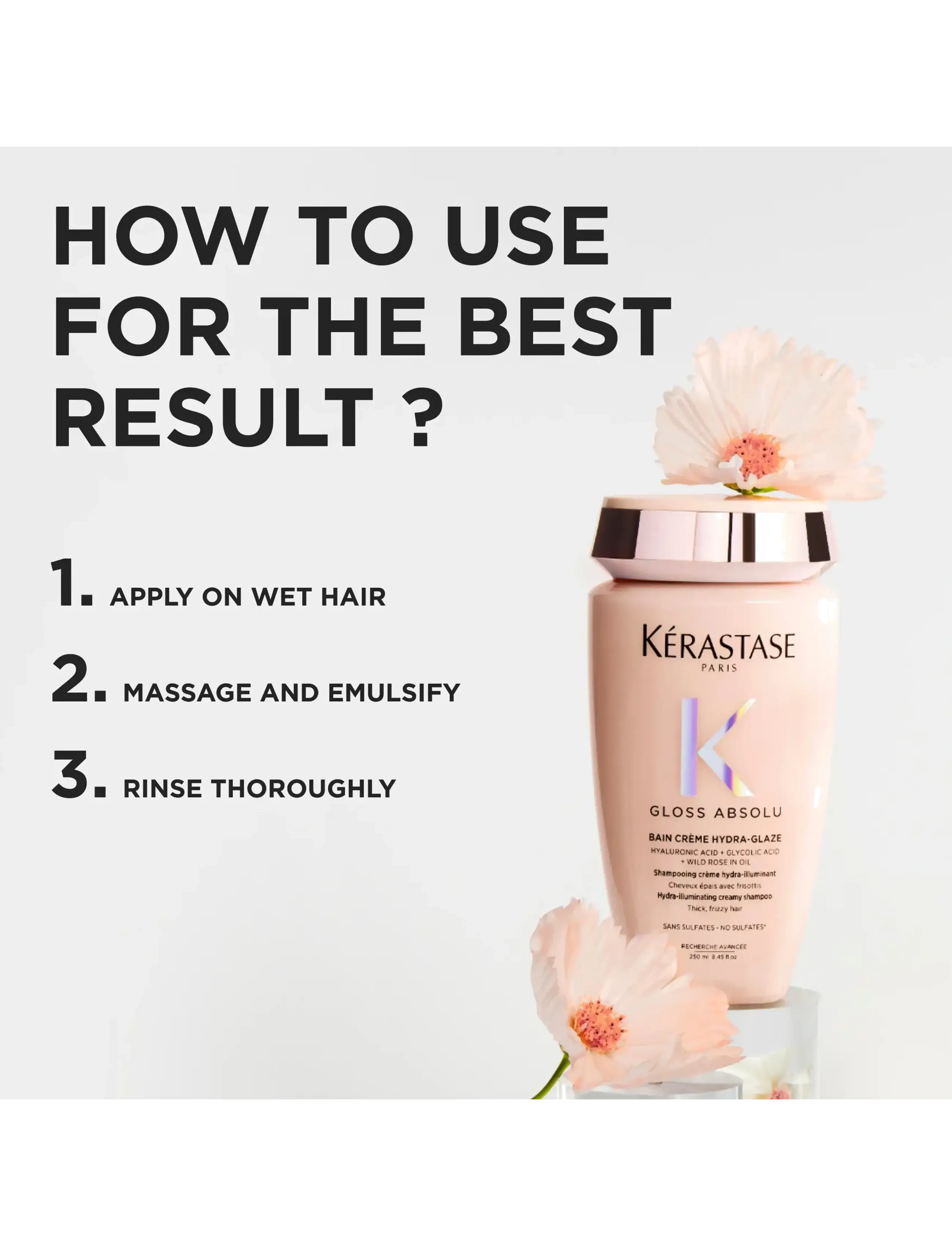 Kérastase - Kérastase Gloss Absolu Bain Crème Hydra-Glaze Shampoo 250 ml - sjampó - clear - 2