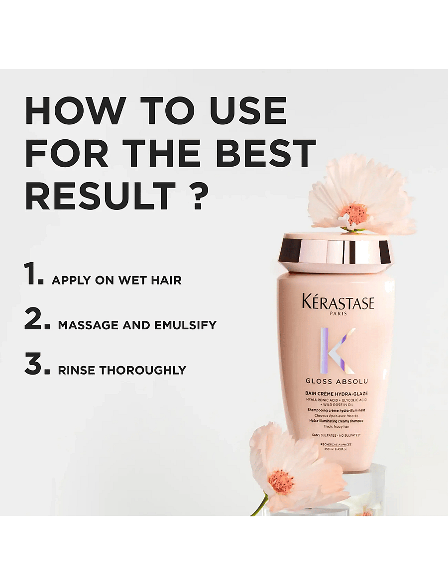Kérastase - Kérastase Gloss Absolu Bain Crème Hydra-Glaze Shampoo 250 ml - shampoo - clear - 2
