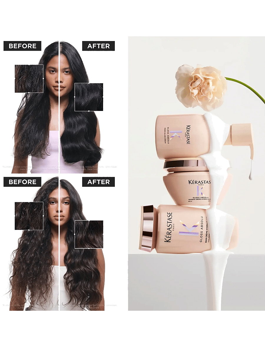 Kérastase - Kérastase Gloss Absolu Frizz-Glaze Cream 250 ml - stylingkräm - clear - 1