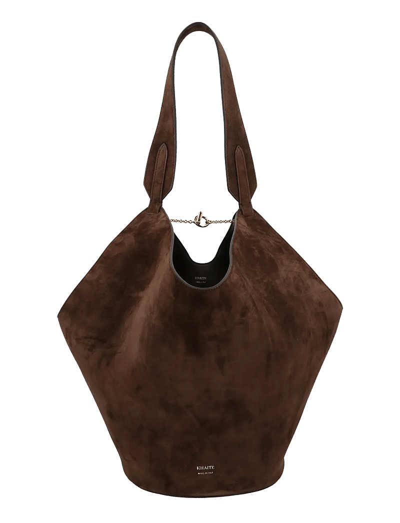 Khaite - Lotus Suede Tote bag - tote bags - dark brown - 0