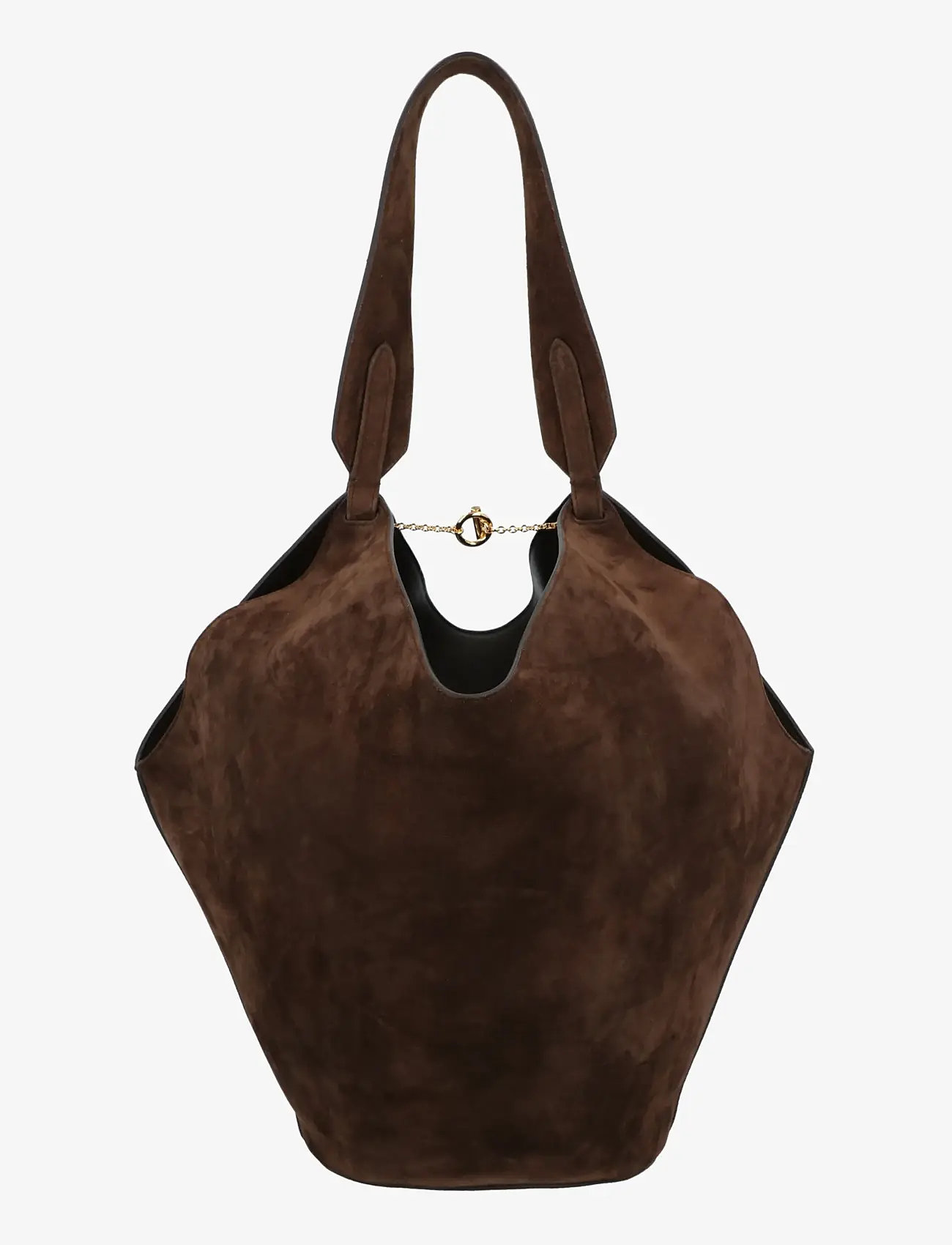 Khaite - Lotus Suede Tote bag - tote bags - dark brown - 2