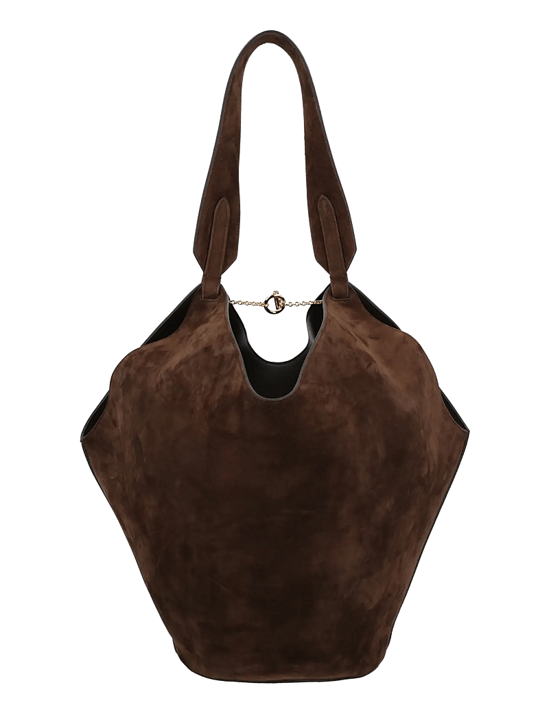 Khaite - Lotus Suede Tote bag - tote bags - dark brown - 2
