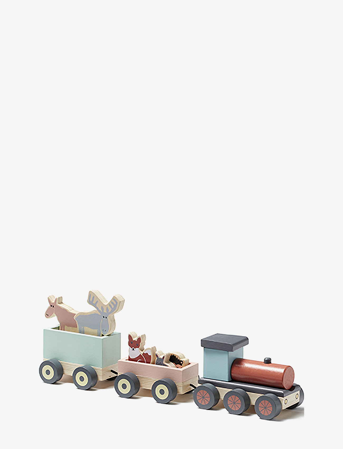 Kid's Concept - Animal wood train EDVIN - zabawki do ciągania - multi - 0