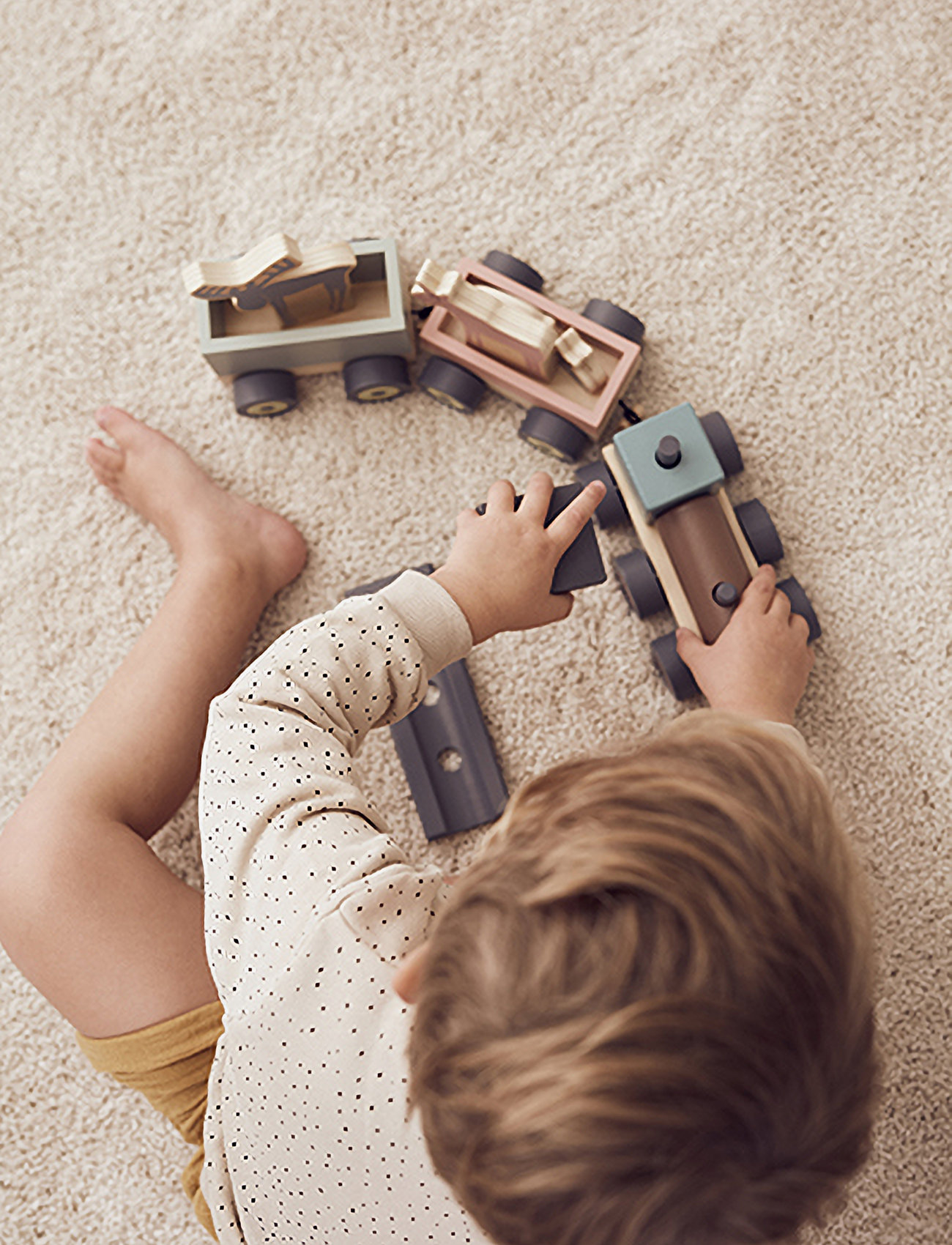 Kid's Concept - Animal wood train EDVIN - træklegetøj - multi - 3