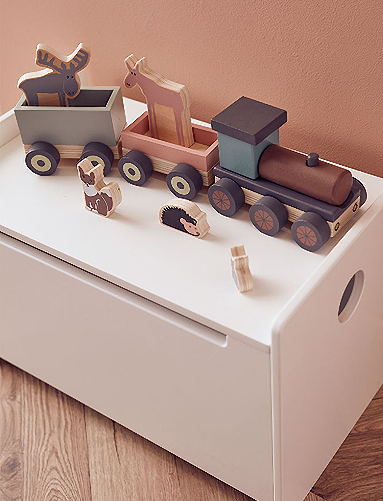 Kid's Concept - Animal wood train EDVIN - træklegetøj - multi - 4