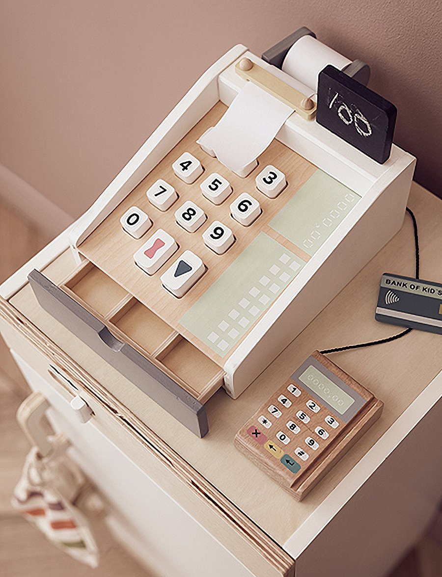Kid's Concept - Cash register BISTRO - rotaļlietu tirgus stends - nature,nature - 1