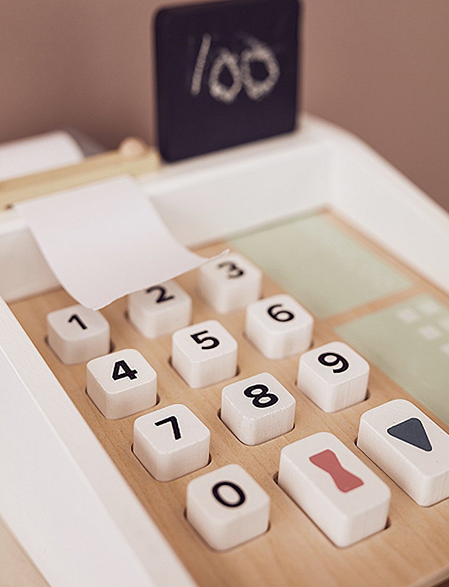 Kid's Concept - Cash register BISTRO - rotaļlietu tirgus stends - nature,nature - 3