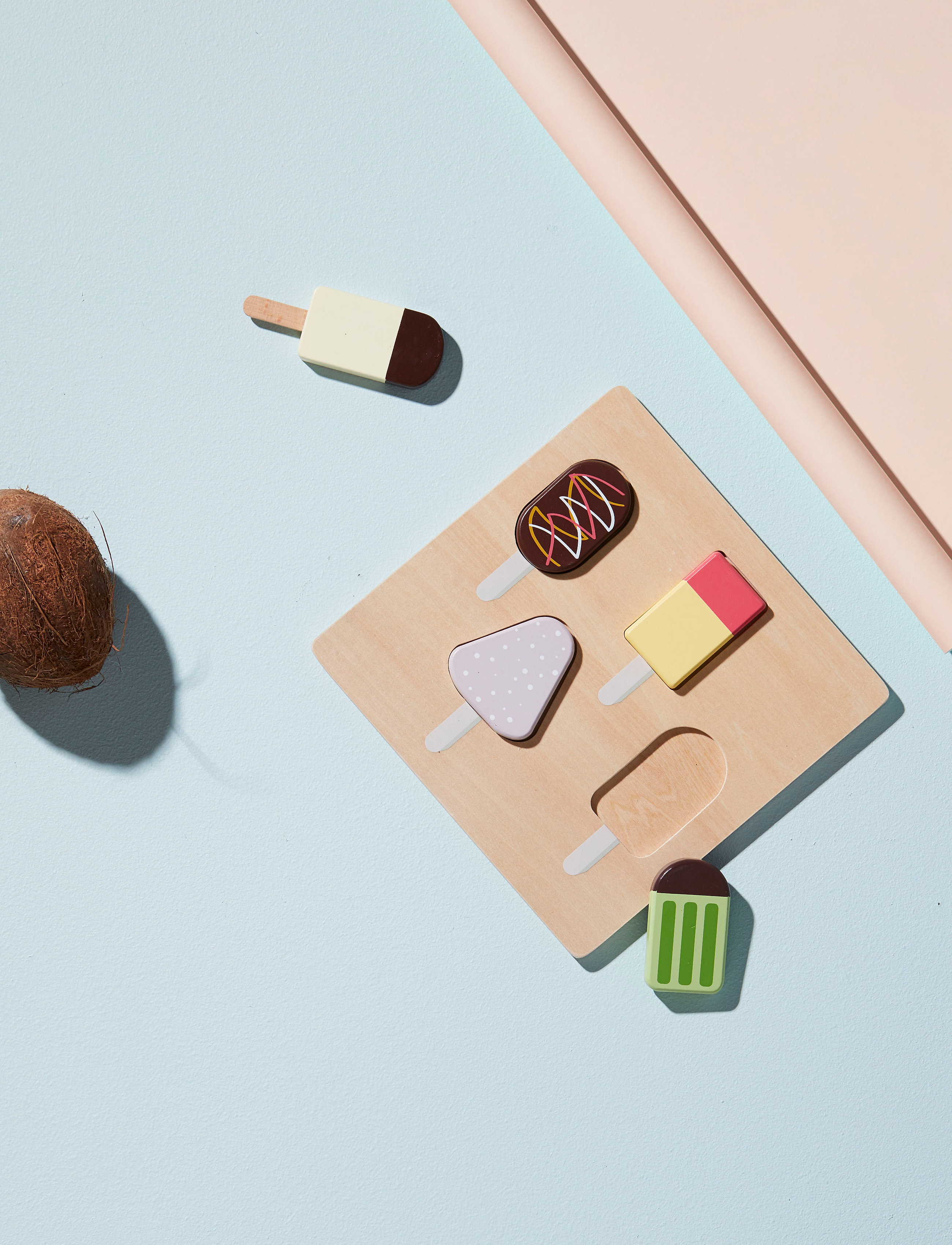 Kid's Concept Puzzle Ice Cream Bistro, L 22X W 22X H 1.7 cm, Multi/patterned, Legetøjskøkken Og Tilbehør > Legetøjsmad Og -Kager, Børn