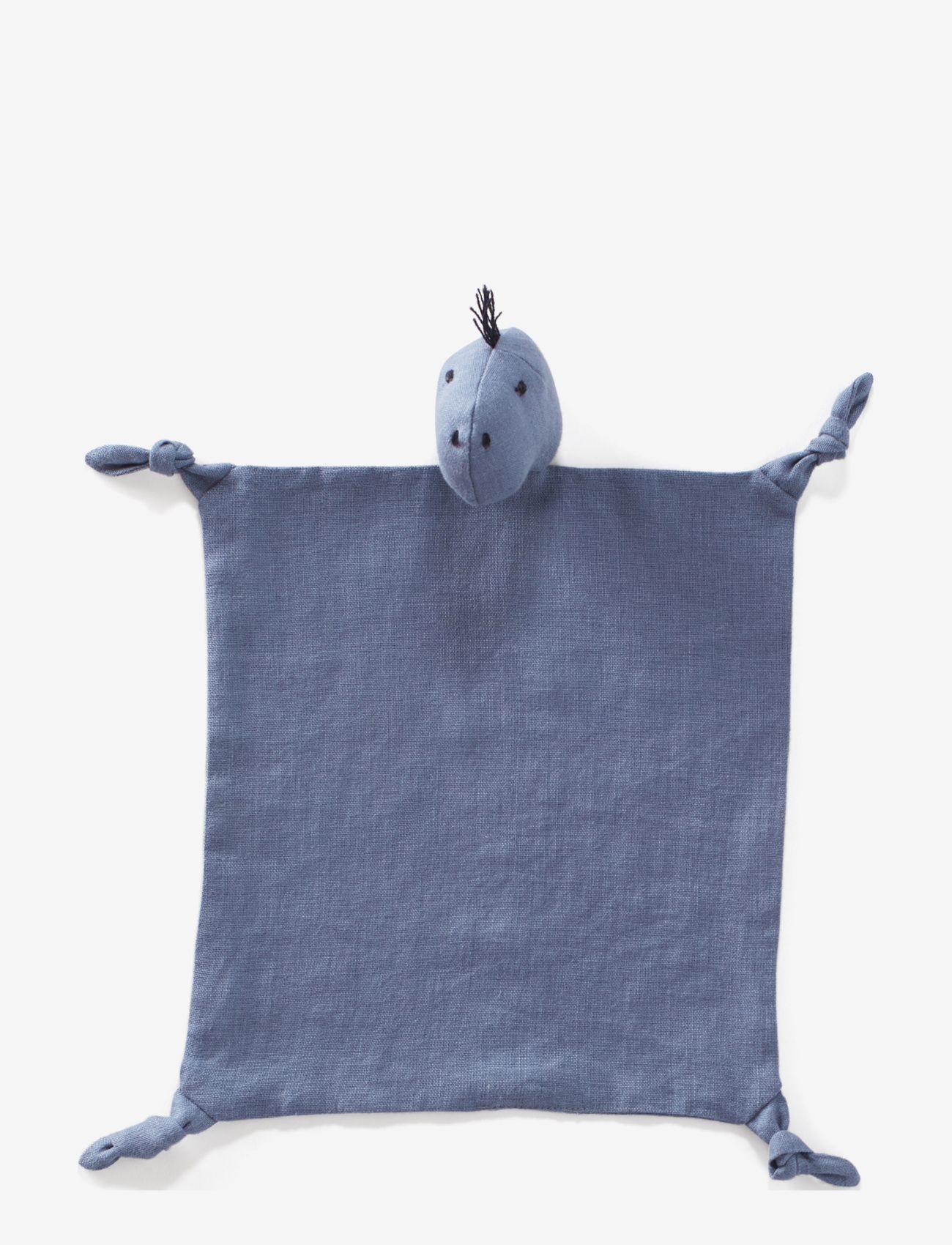 Kid's Concept - Comfort blanket Dino linen blue NEO - nusseklude - blue - 1