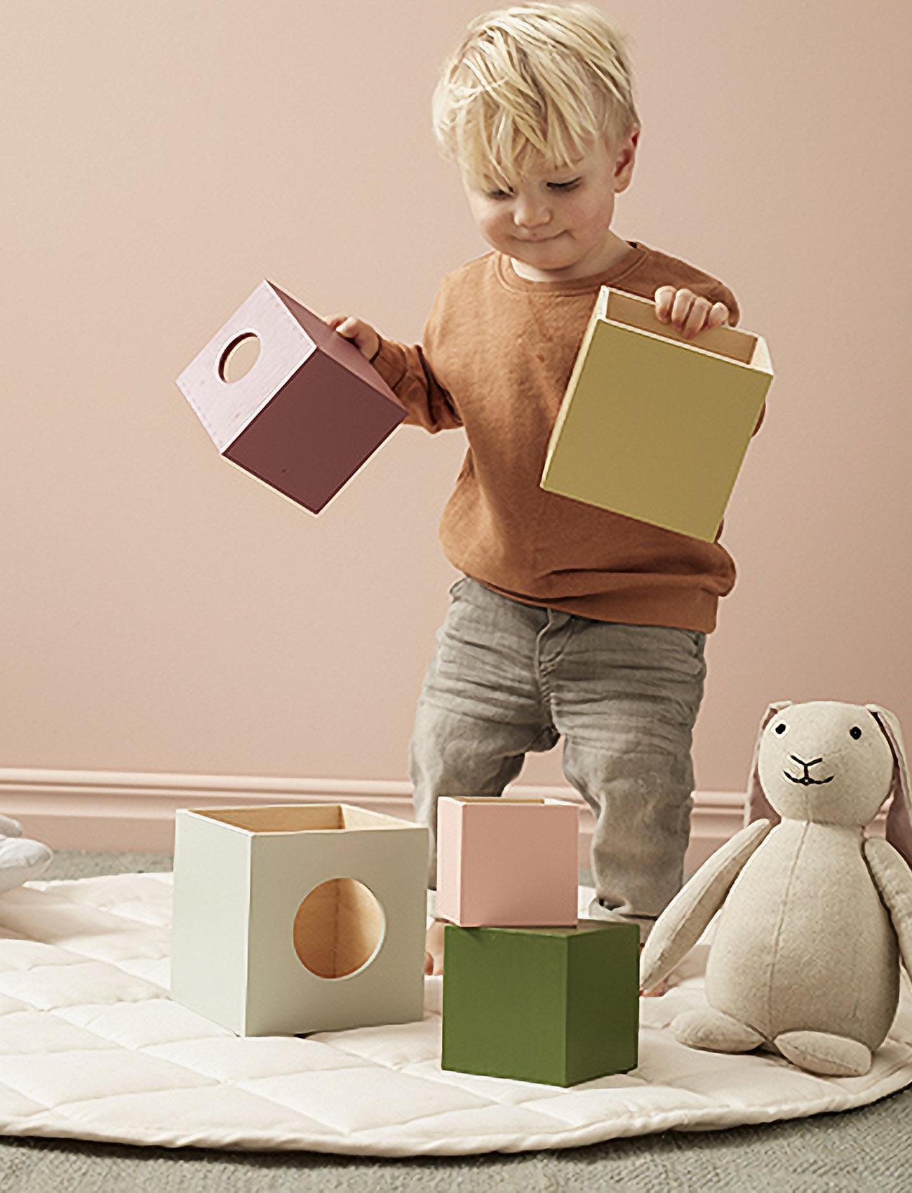 Kid's Concept - Cubes wood 5 pcs EDVIN - stackable blocks - multi - 1