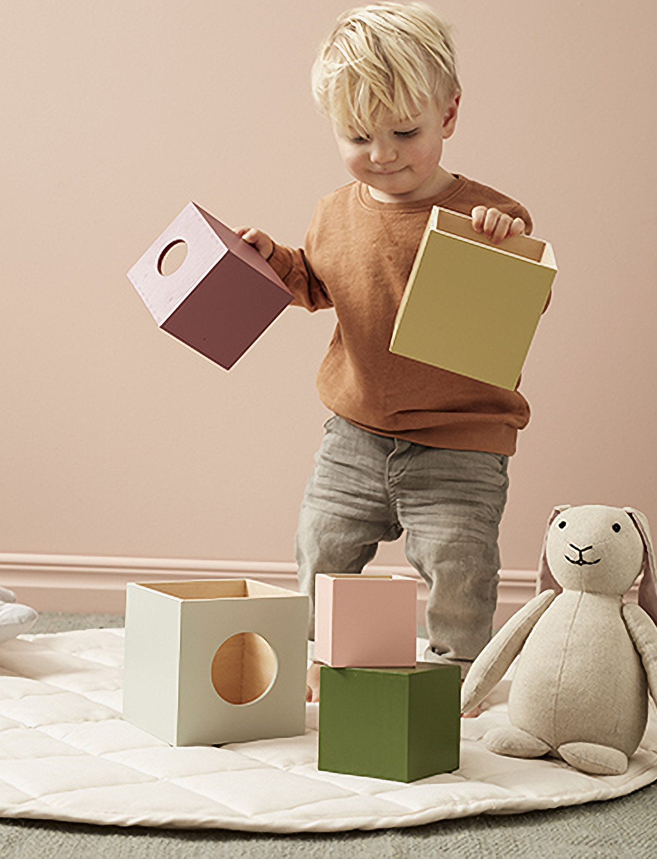 Kid's Concept - Cubes wood 5 pcs EDVIN - pedagogiske leker - multi - 1