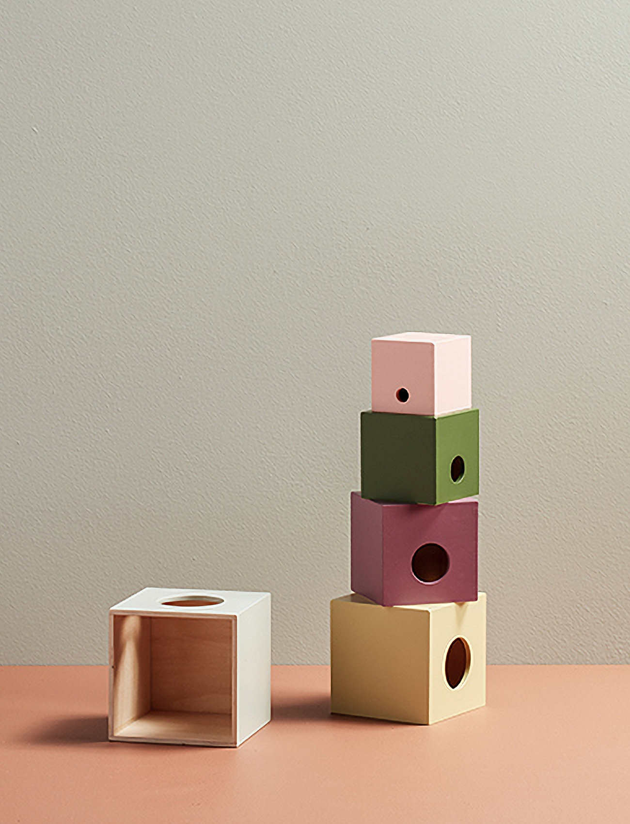 Kid's Concept - Cubes wood 5 pcs EDVIN - stackable blocks - multi - 2