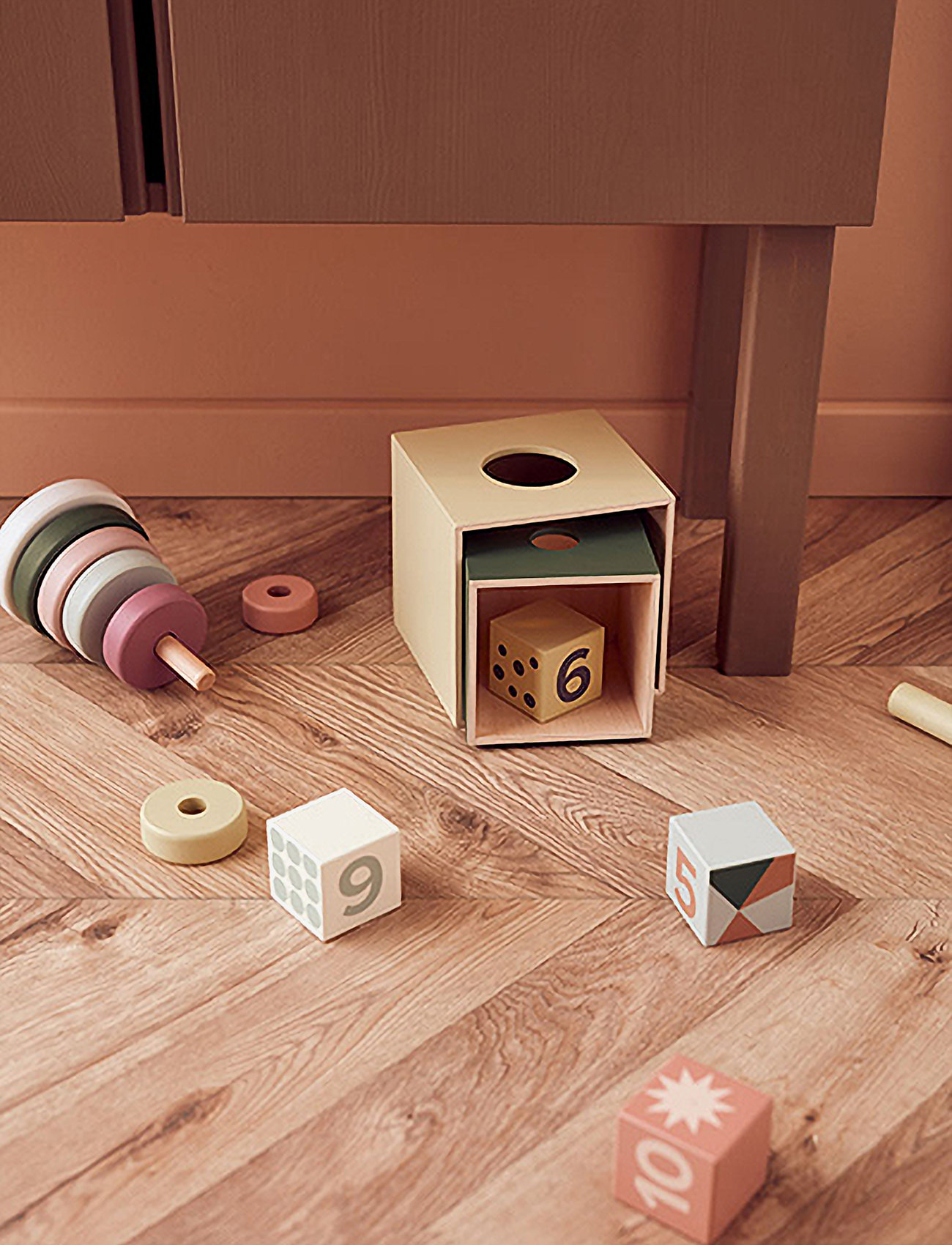 Kid's Concept - Cubes wood 5 pcs EDVIN - stackable blocks - multi - 4