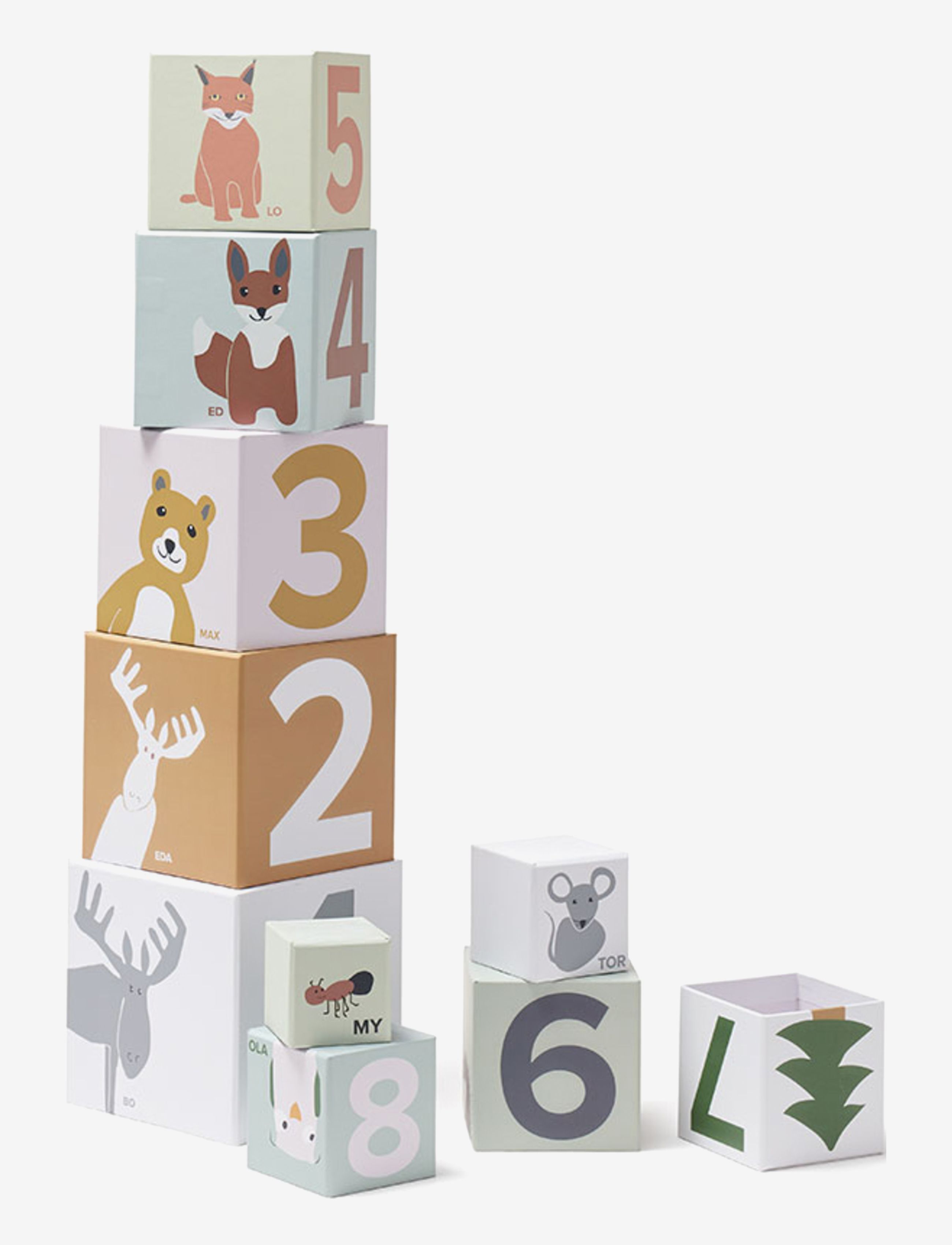 Kid's Concept Cubes Paper 1-10 Edvin, Børn, Stackable Blocks, Multi/mønstret, Str: ONE SIZE