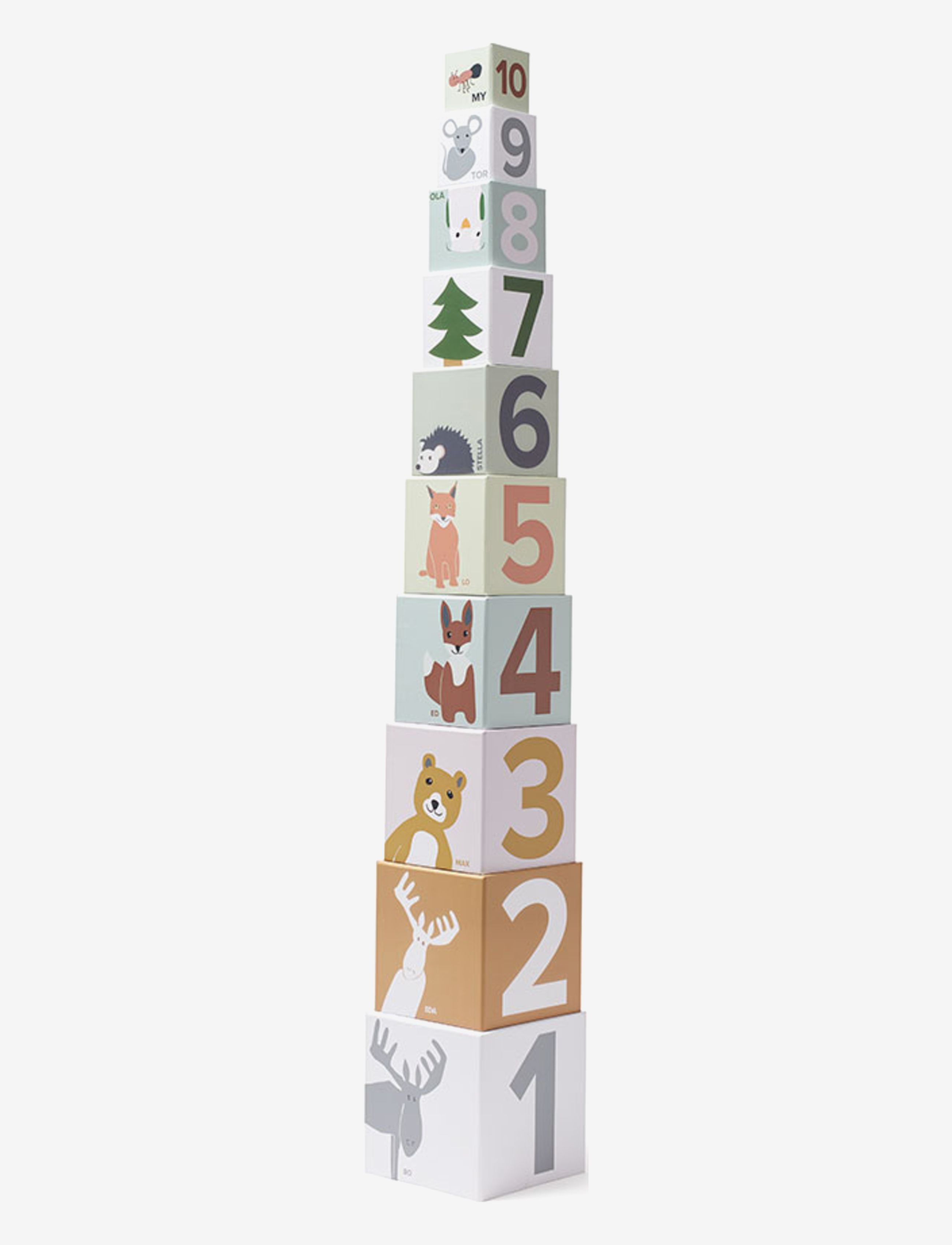 Kid's Concept - Cubes paper 1-10 EDVIN - stapelbara klossar - multi - 1