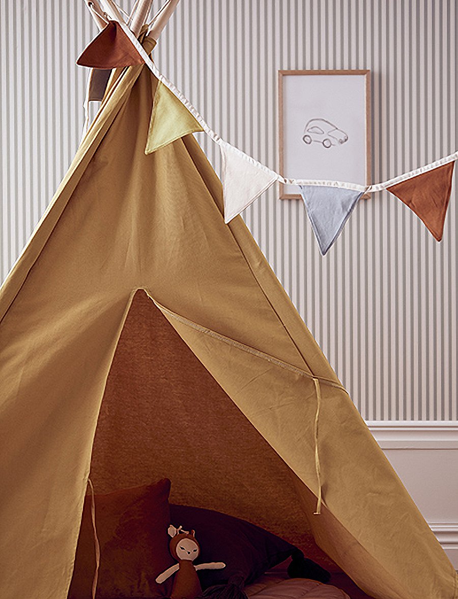Kid's Concept - Bunting brown - dekorationsdetaljer - blue,brown,beige,green - 2