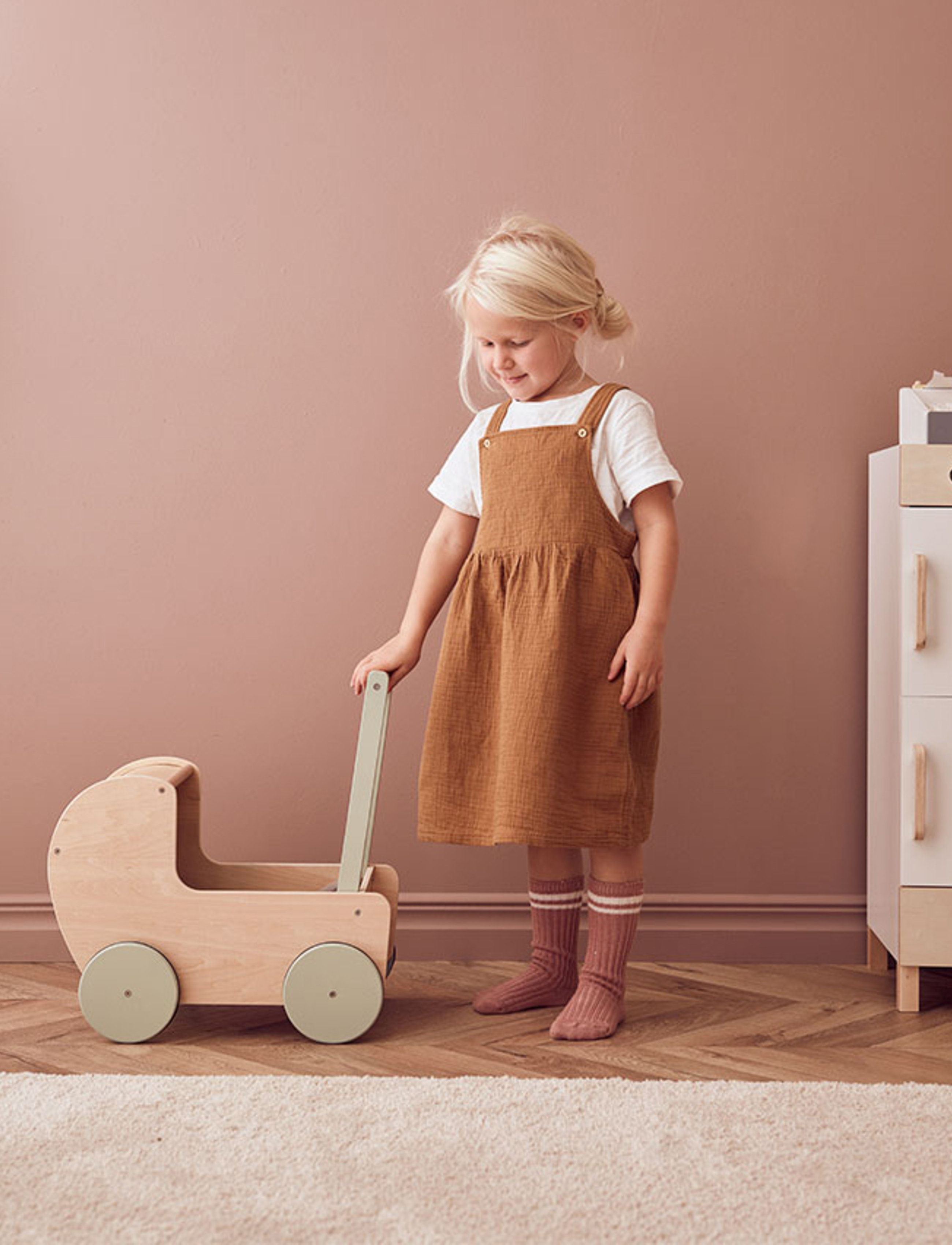 Kid's Concept - Doll pram natural - dúkku fylgihlutir - nature,light green - 3
