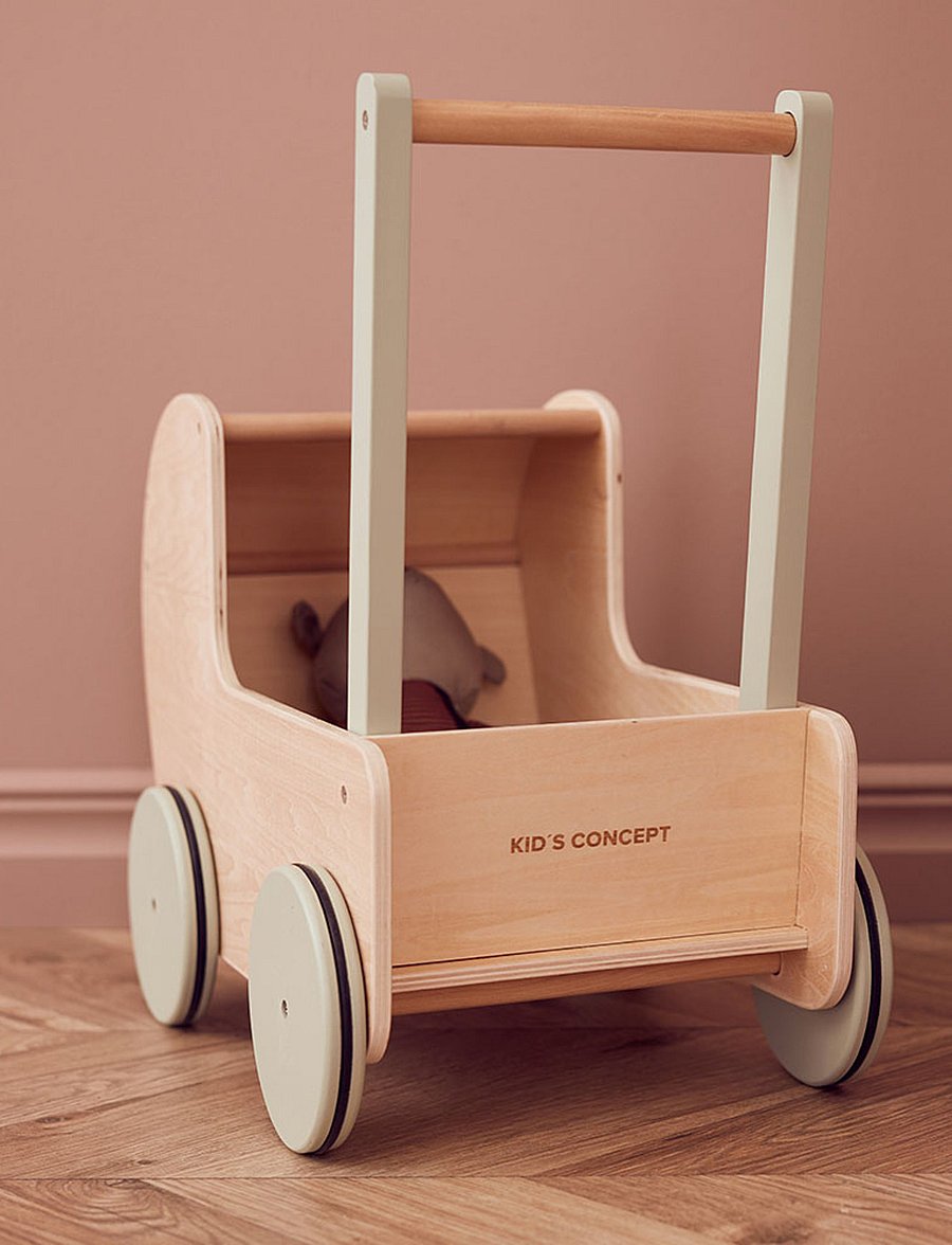 Kid's Concept - Doll pram natural - dúkku fylgihlutir - nature,light green - 4