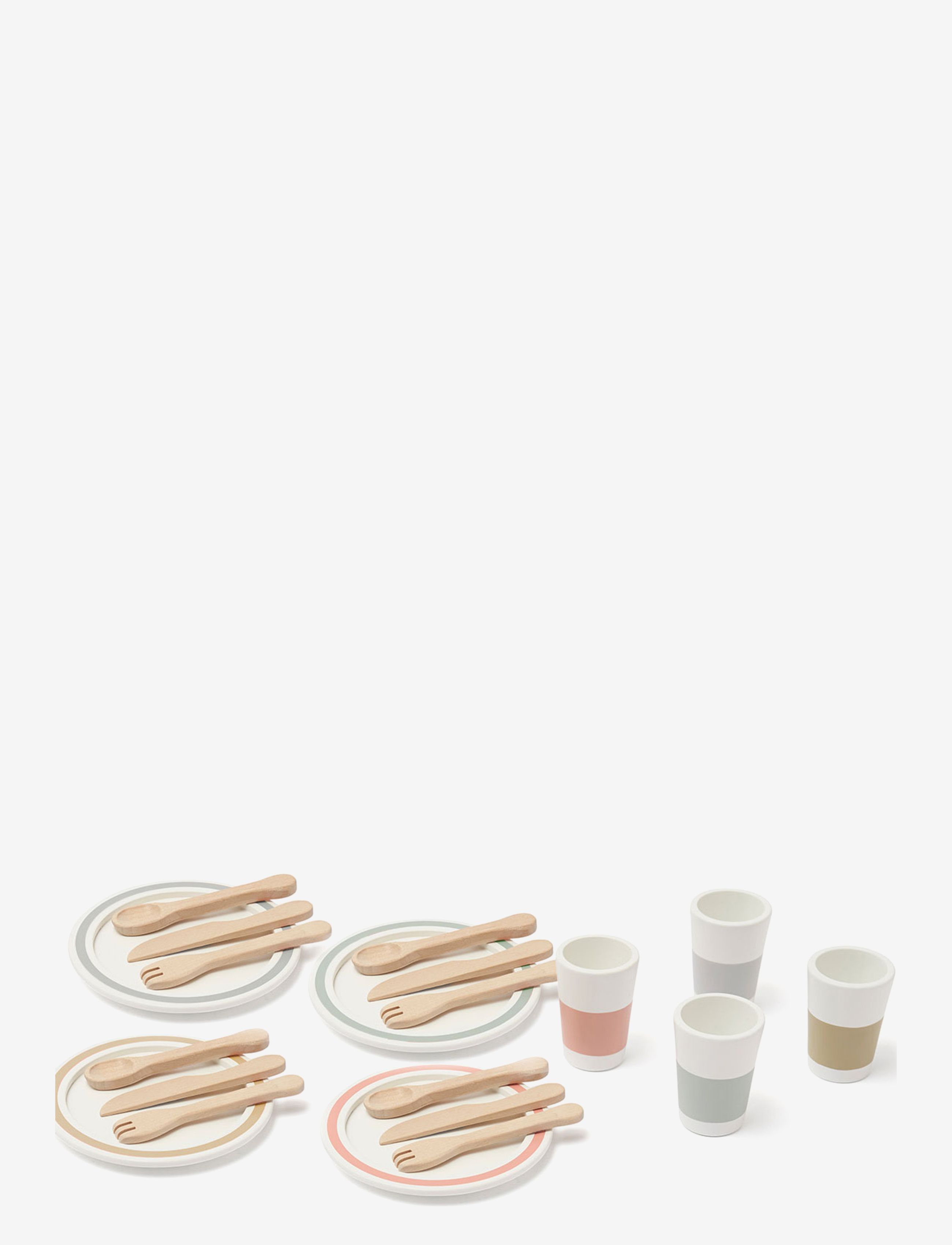 Kid's Concept Dinnerware 4 Play Set Bistro, One Size, Multi/patterned, Legetøjskøkkener Og Tilbehør > Tilbehør Til Legetøjskøkkener, Børn