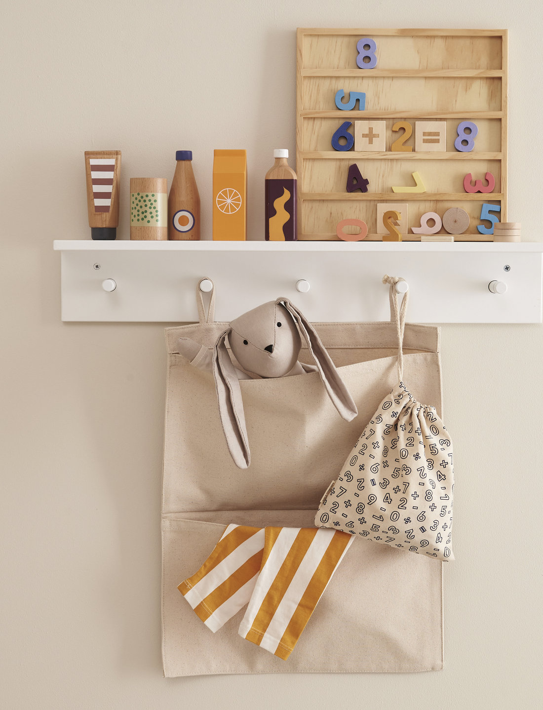 Small white shelf with hooks sale