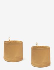 Storage textile cylinder 2pcs brown - BROWN