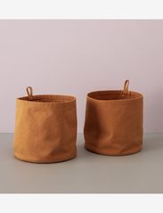 Kid's Concept - Storage textile cylinder 2pcs brown - förvaringskorgar - brown - 2