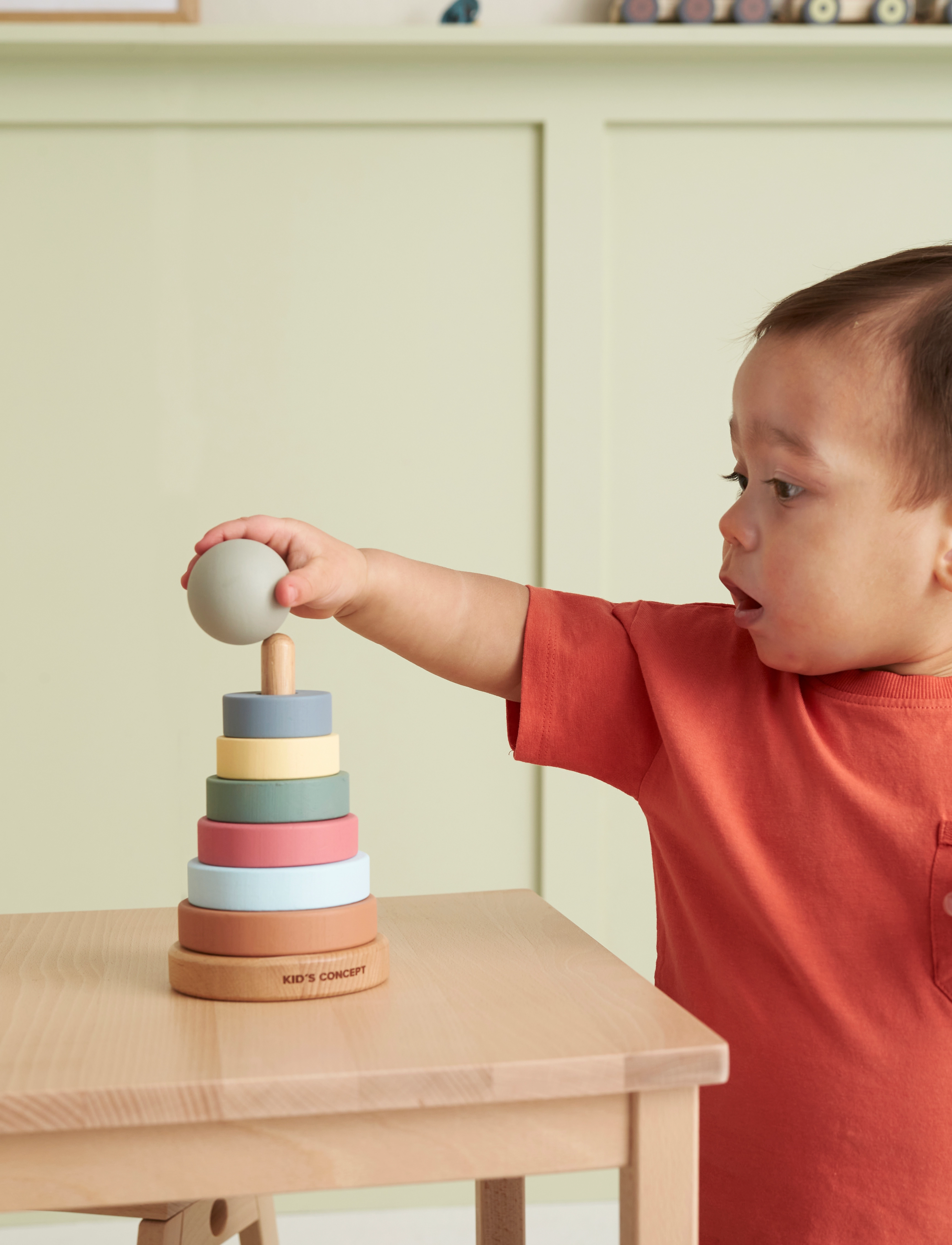 Kid's Concept Stacking Rings Edvin, One Size, Educational Spielzeug, Mehrfarbig/gemustert - Stackable Blocks, Kinder