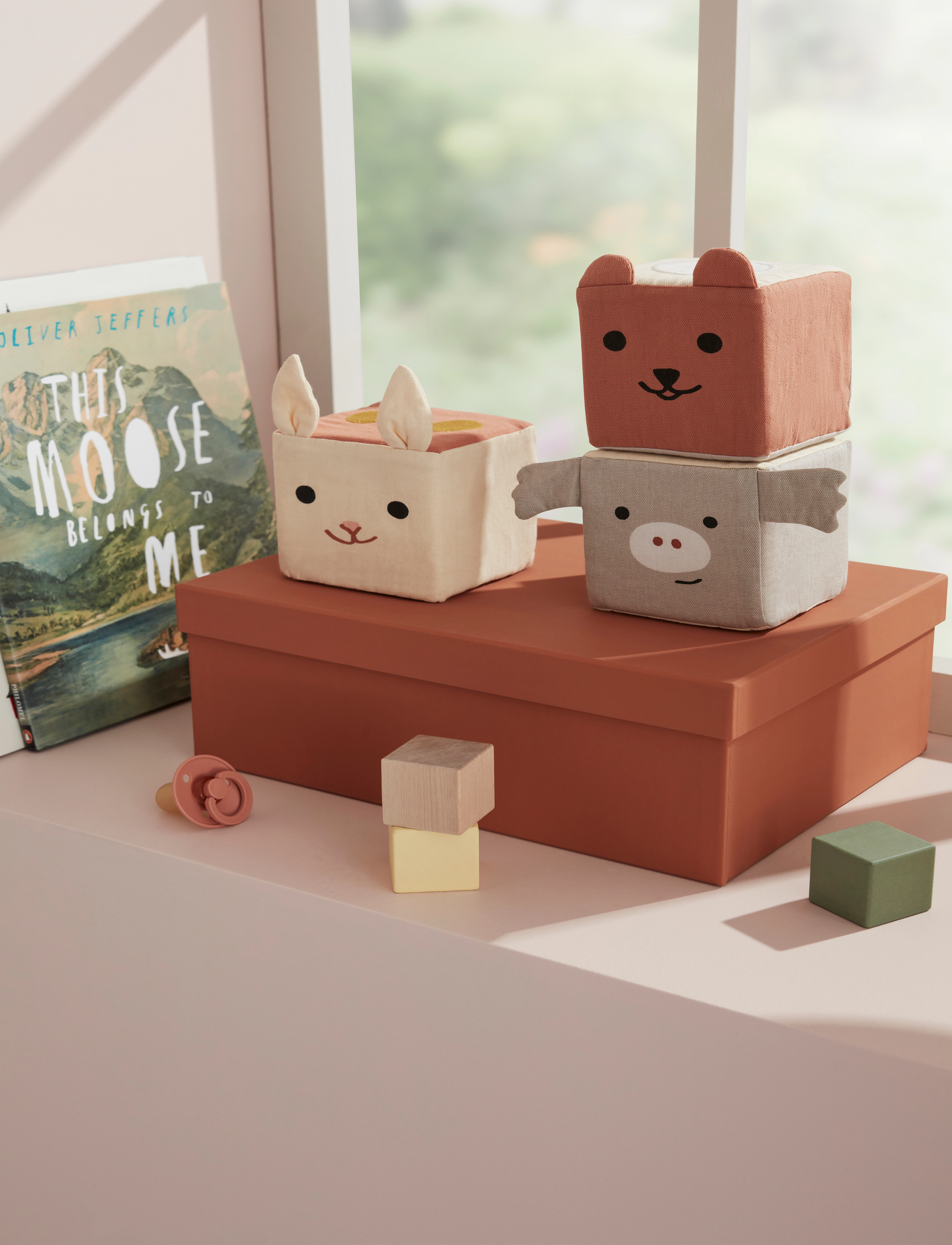 Kid's Concept Play Cubes Textile Edvin, One Size, Educational Spielzeug, Mehrfarbig/gemustert - Stackable Blocks, Kinder