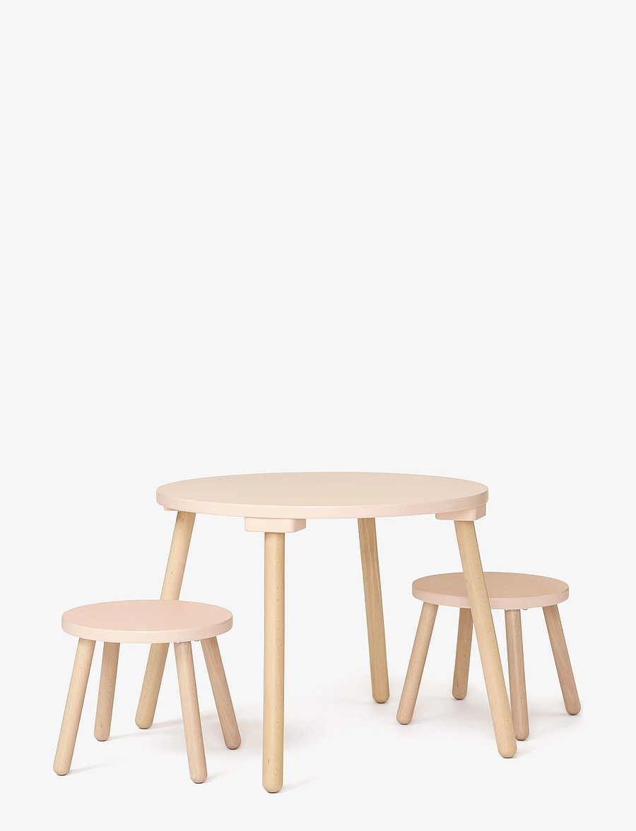 Kid's Concept - Stool and table set apricot - barnrumspaket - pink - 1