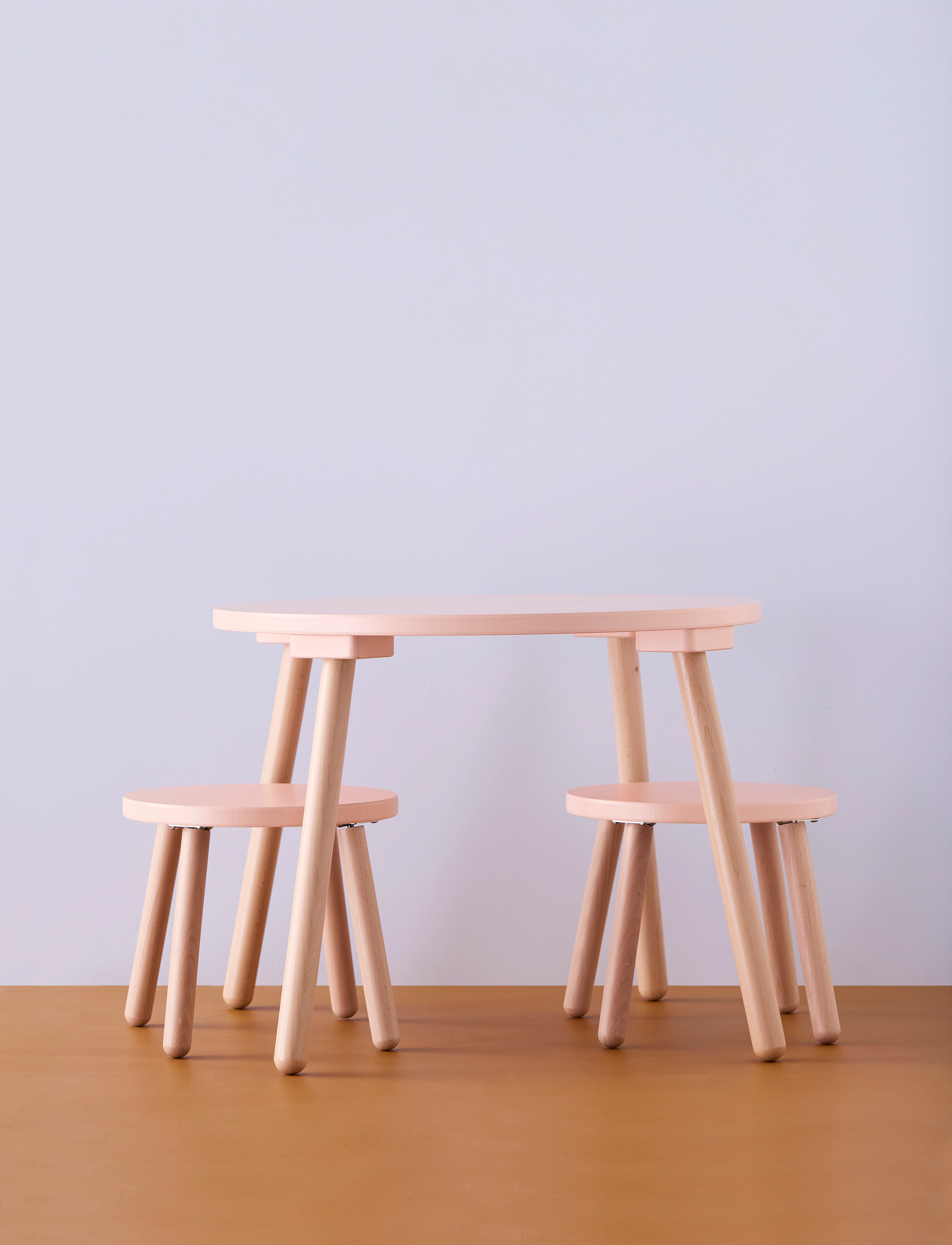 Kid's Concept - Stool and table set apricot - möbel - pink - 5