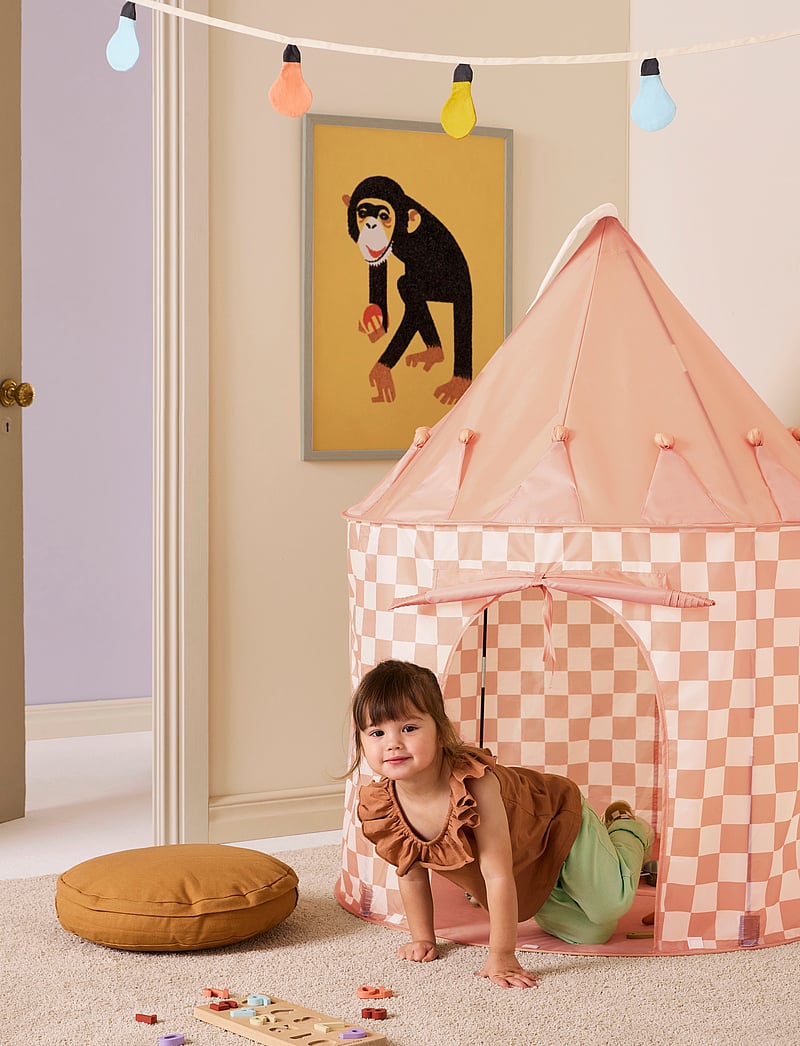 Kid's Concept - Play tent check apricot STAR - spielzelte und -tunnel - multi - 0