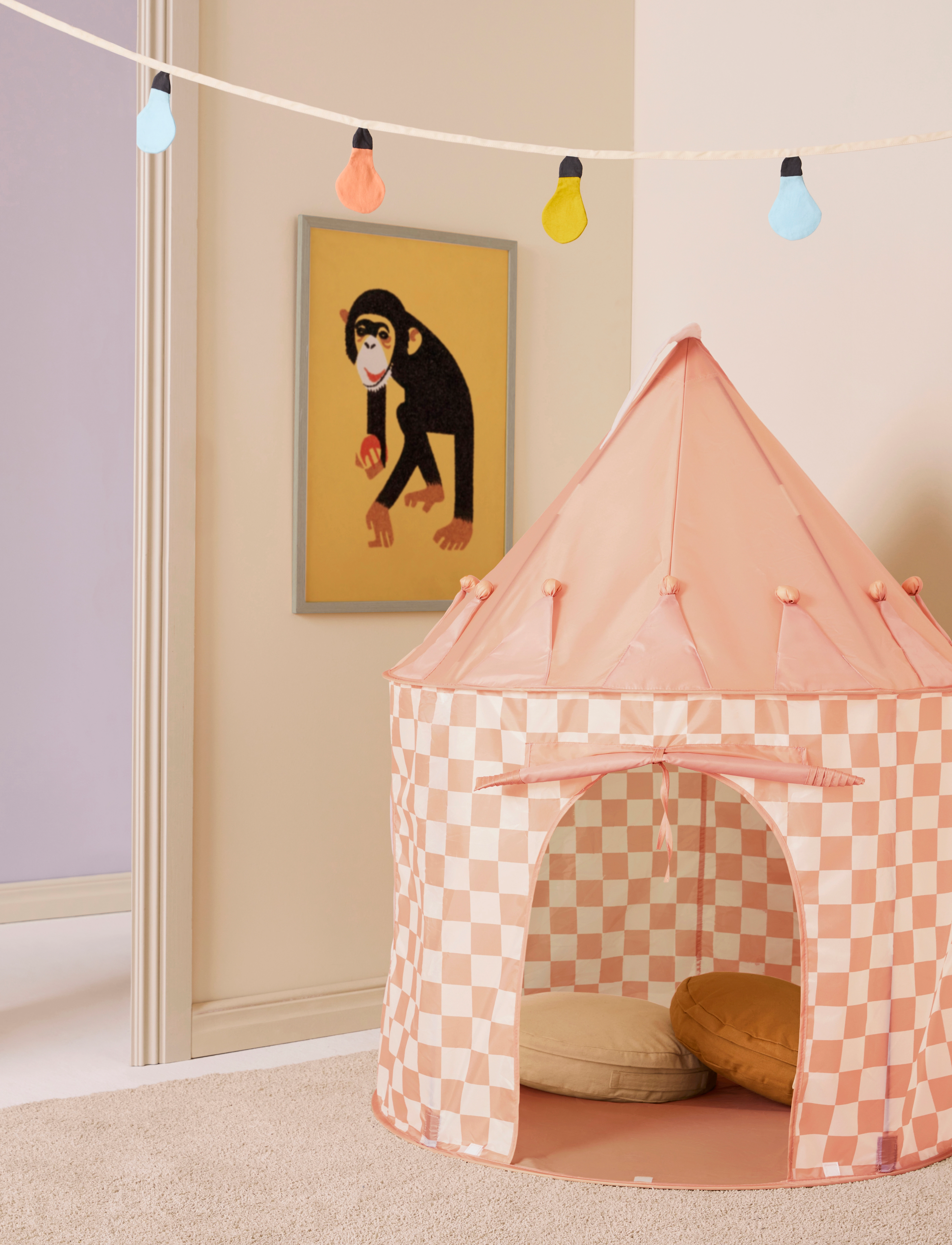 Kid's Concept - Play tent check apricot STAR - spielzelte und -tunnel - multi - 2