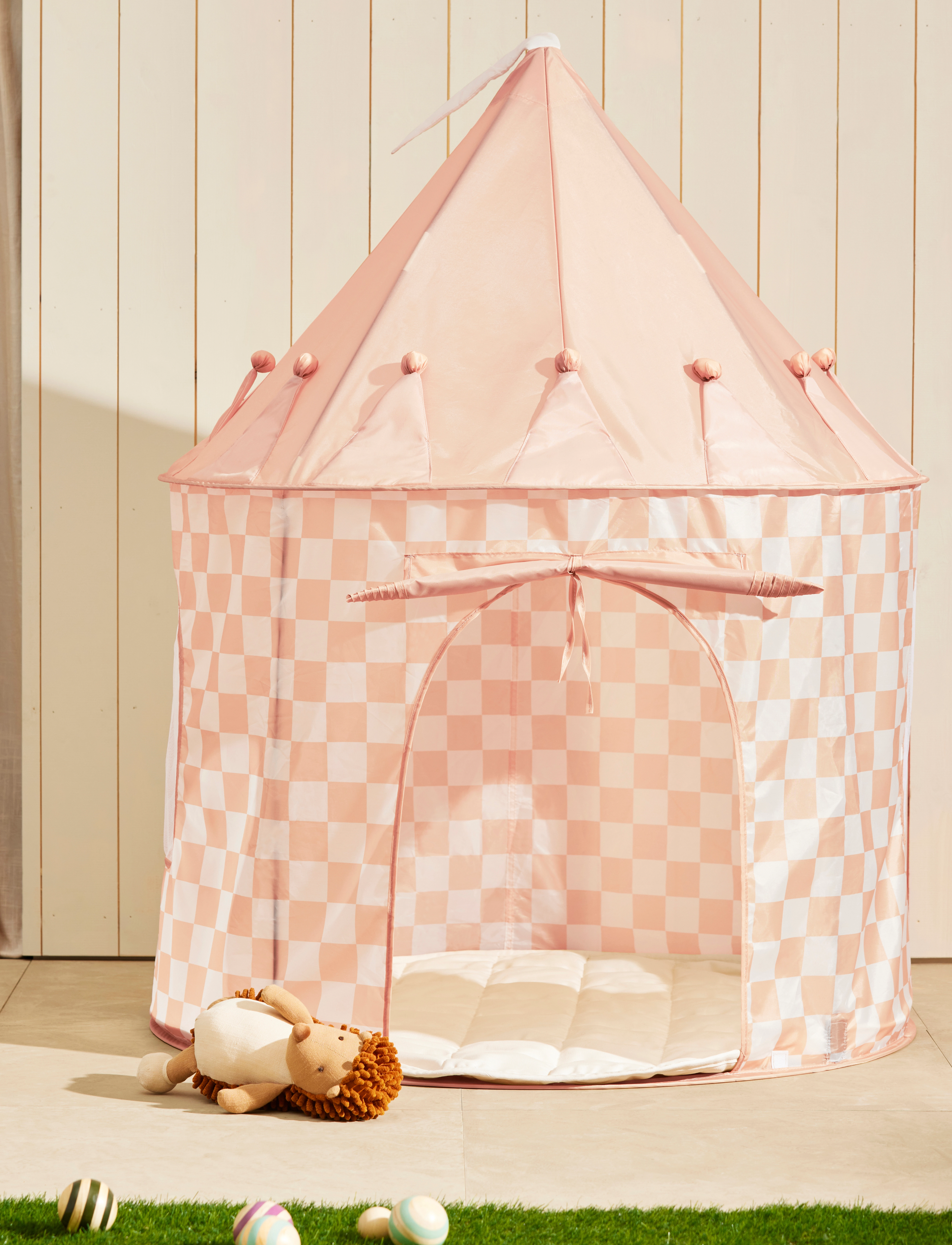 Kid's Concept - Play tent check apricot STAR - spielzelte und -tunnel - multi - 4
