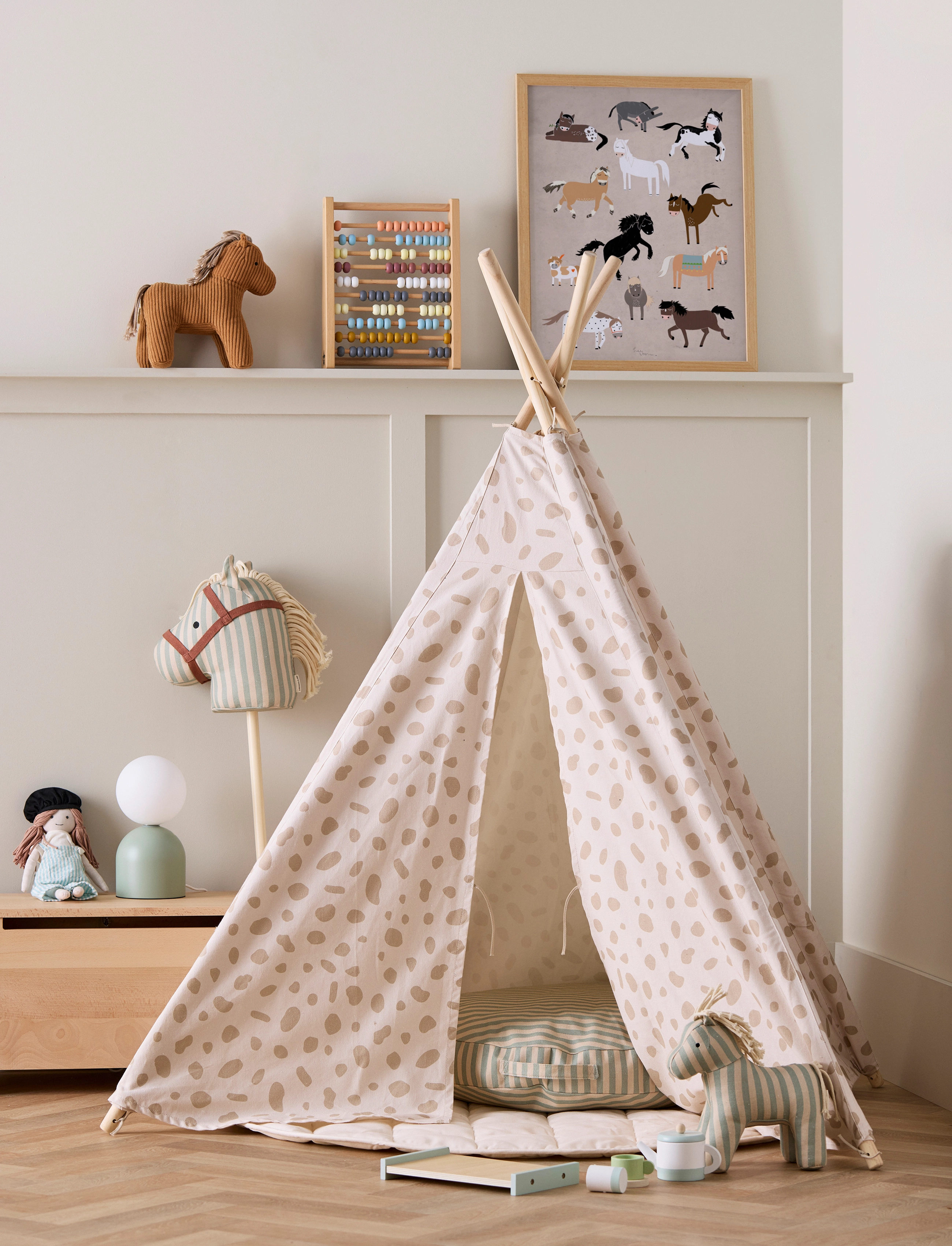 Kid's Concept Tipi Tent Dot, One Size, Play Tents & Tunnels, Beige - Tent, Kinder