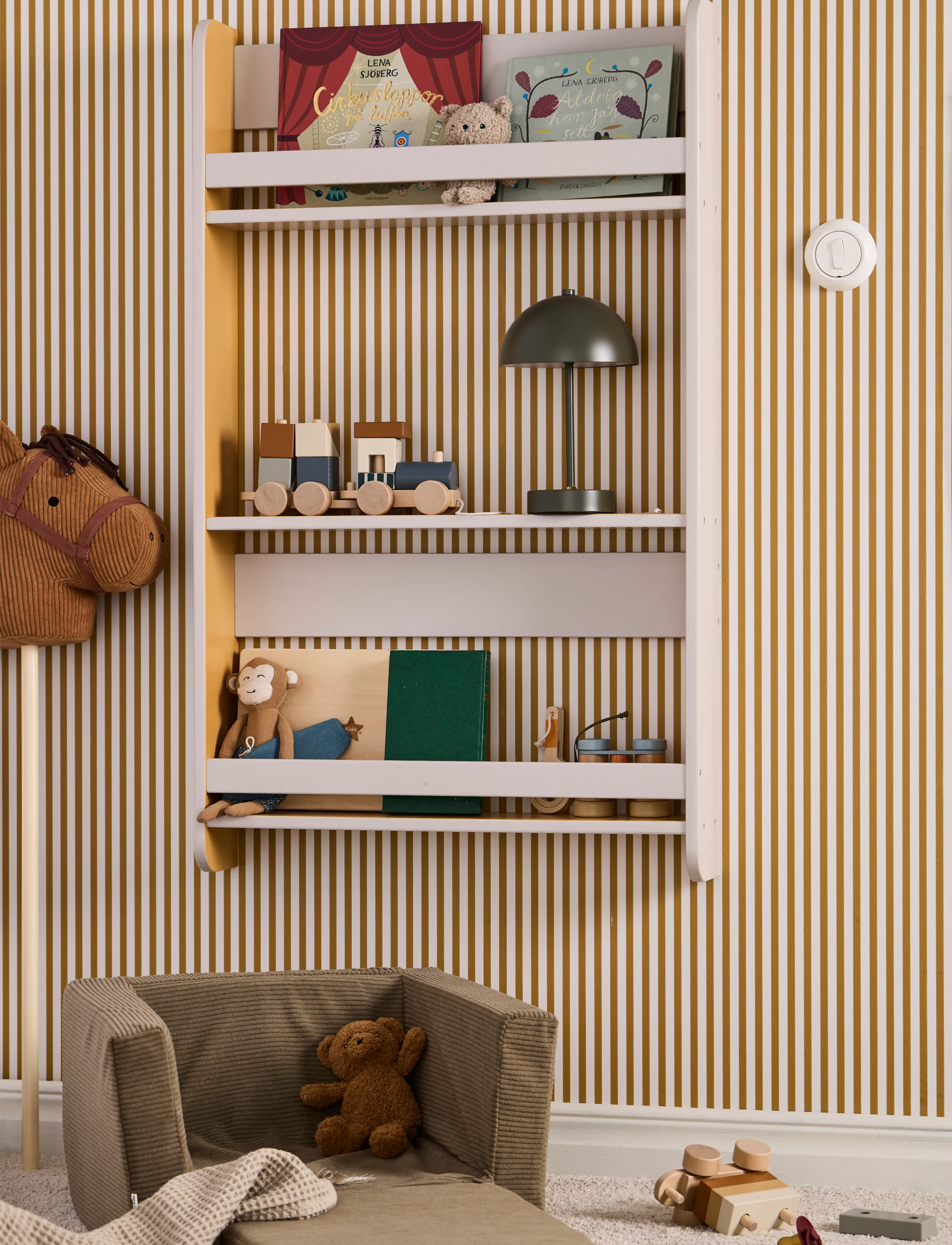 Kid's Concept Book Display Grey Mustard Star, One Size, Furniture, Grau - Shelves, Kinder