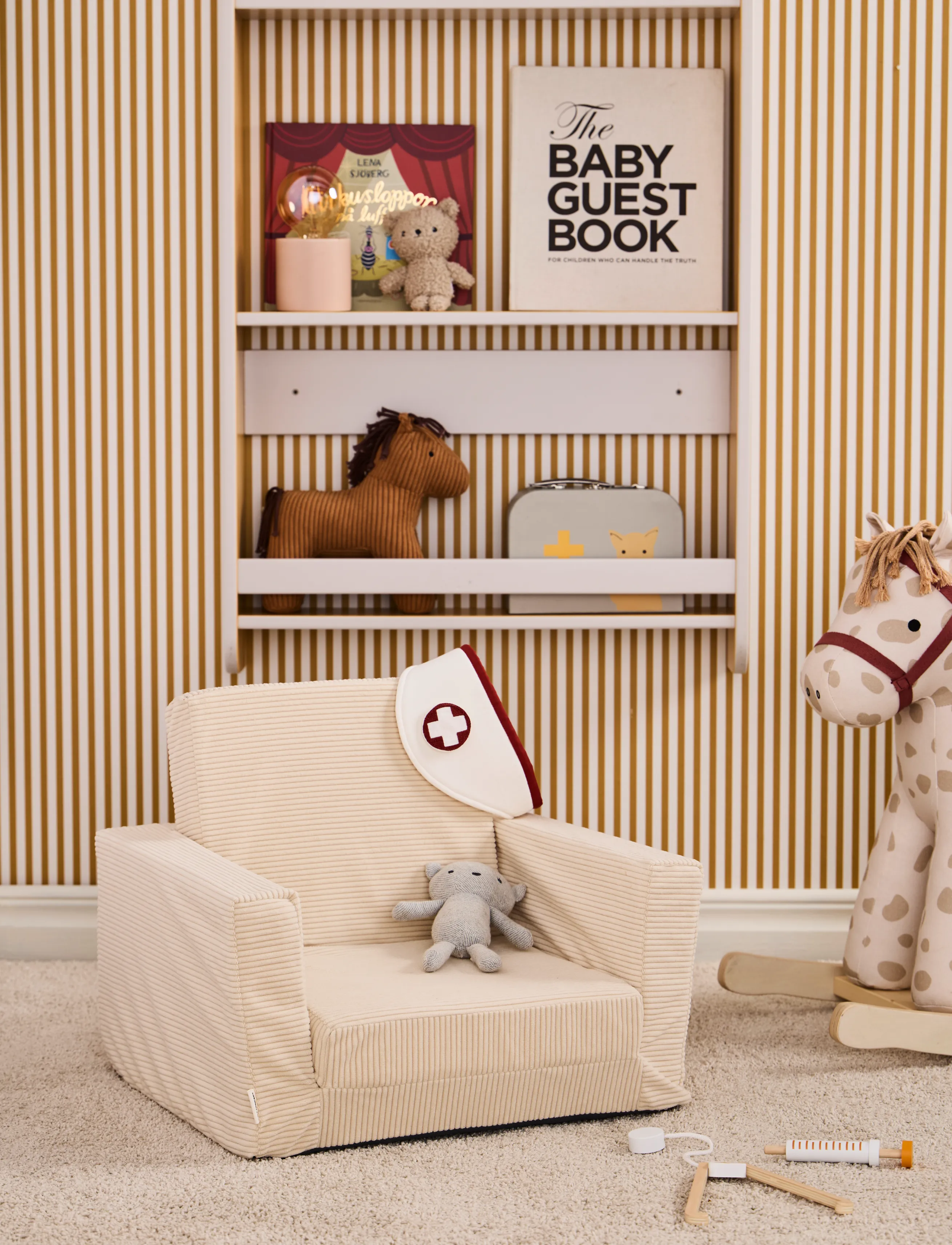 Kid's Concept Armchair Foldable Off-White, One Size, Beige, Møbler > Stole Og Skamler, Børn