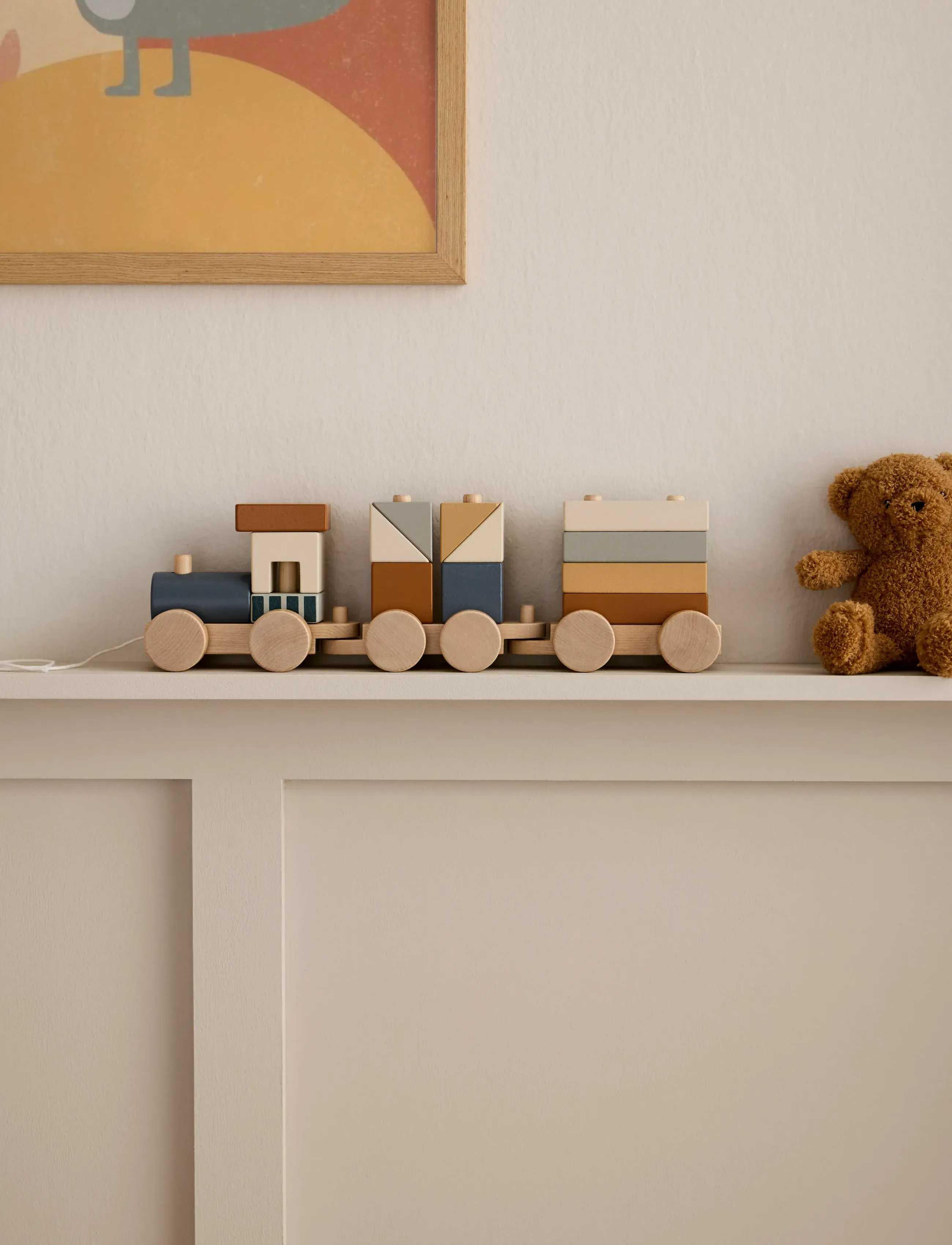 Kid's Concept Block Train Brown, One Size, Toy Vehicles, Mehrfarbig/gemustert - Trains, Kinder