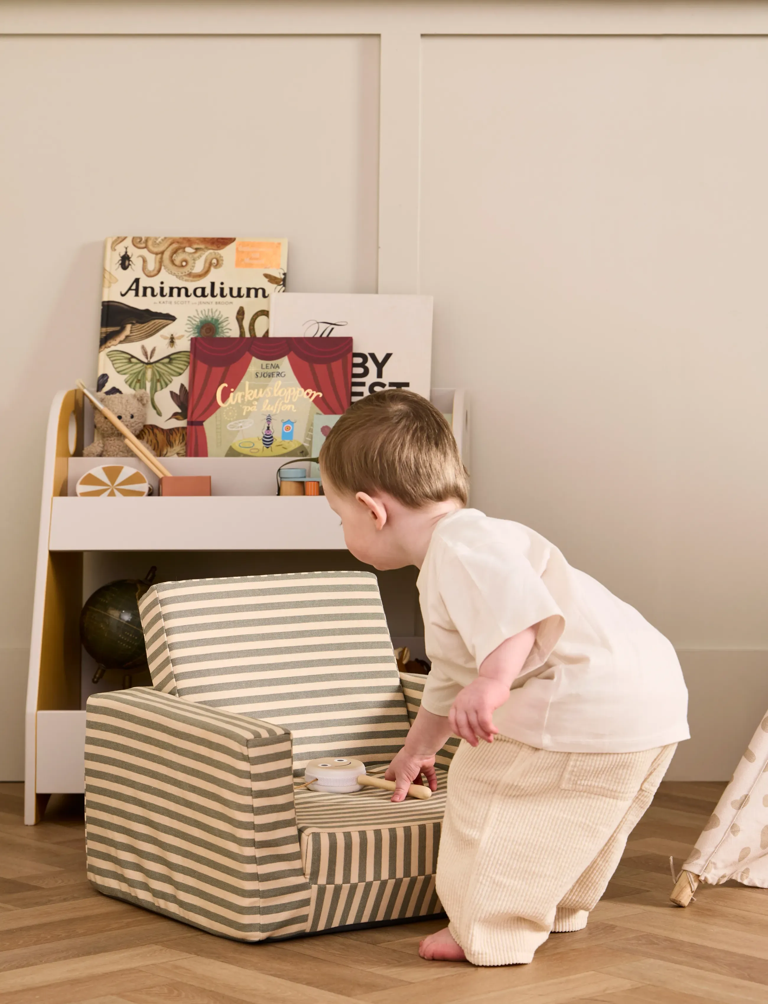 Kid's Concept - Armchair foldable stripe - pufy i fotele - multi - 3