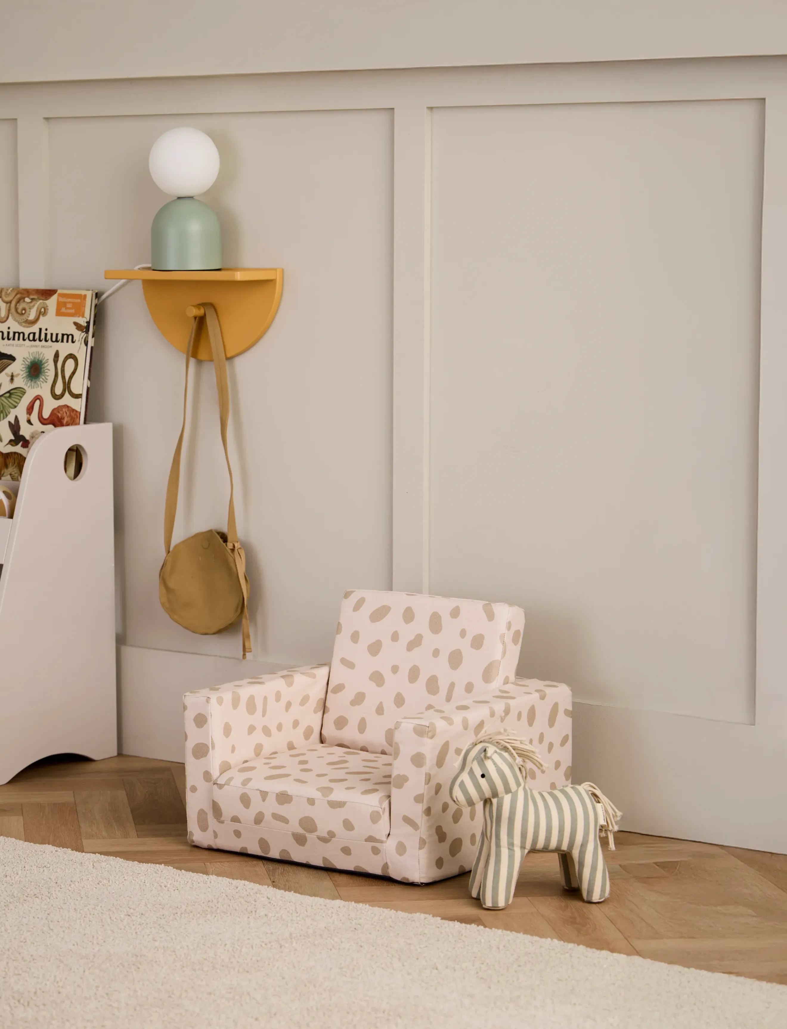 Kid's Concept Armchair Foldable Dot, One Size, Furniture, Beige - Chairs & Stools, Kinder
