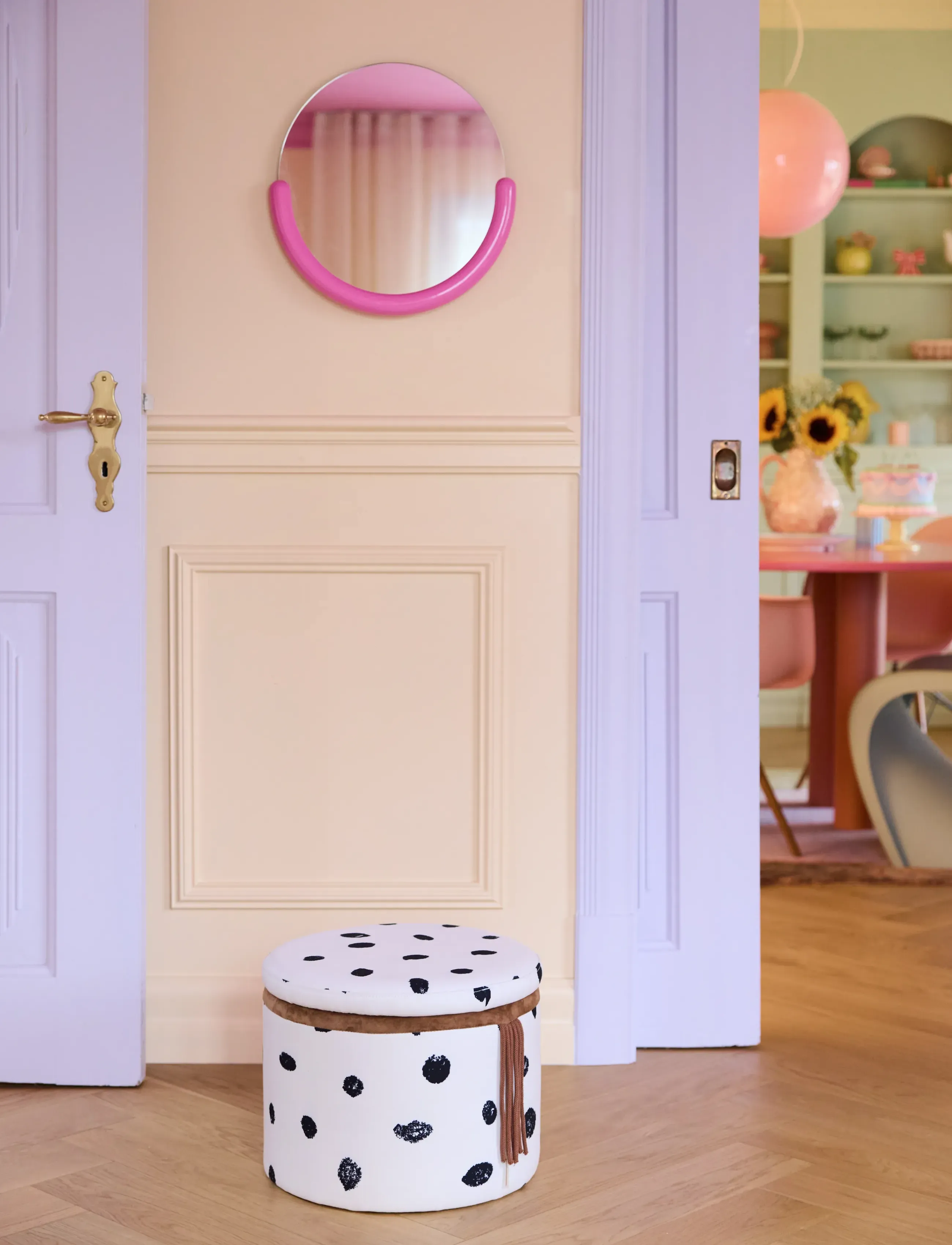Kid's Concept Pouffe With Storage Pippi, One Size, Storage, Mehrfarbig/gemustert - Baskets, Kinder